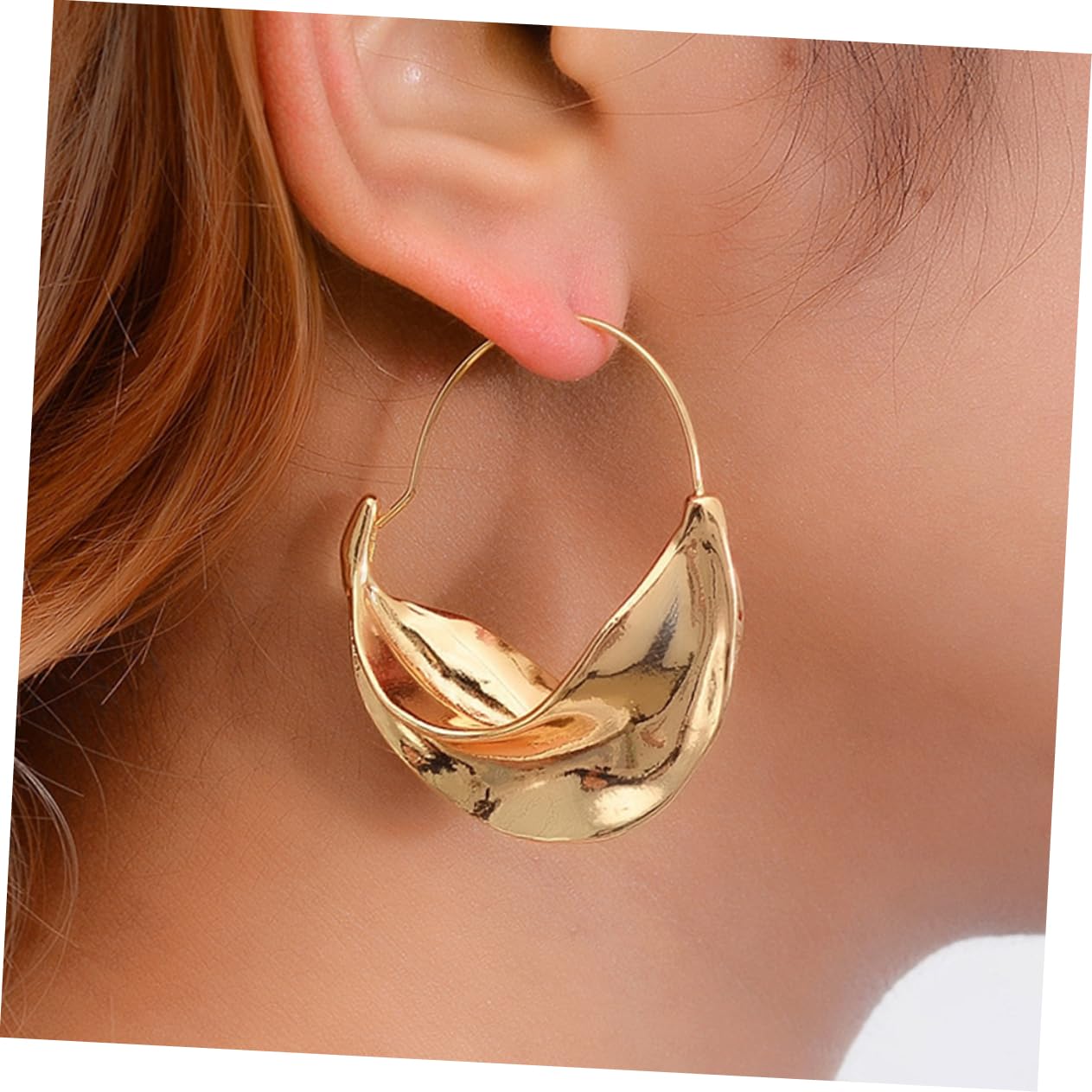 SOIMISS Gold Pearl Drop Earrings for Women - Exaggerated Flower Basket Dangle Earrings, Hoop Huggie Post Earrings | Elegant Jewelry for Parties, Weddings & Daily Wear