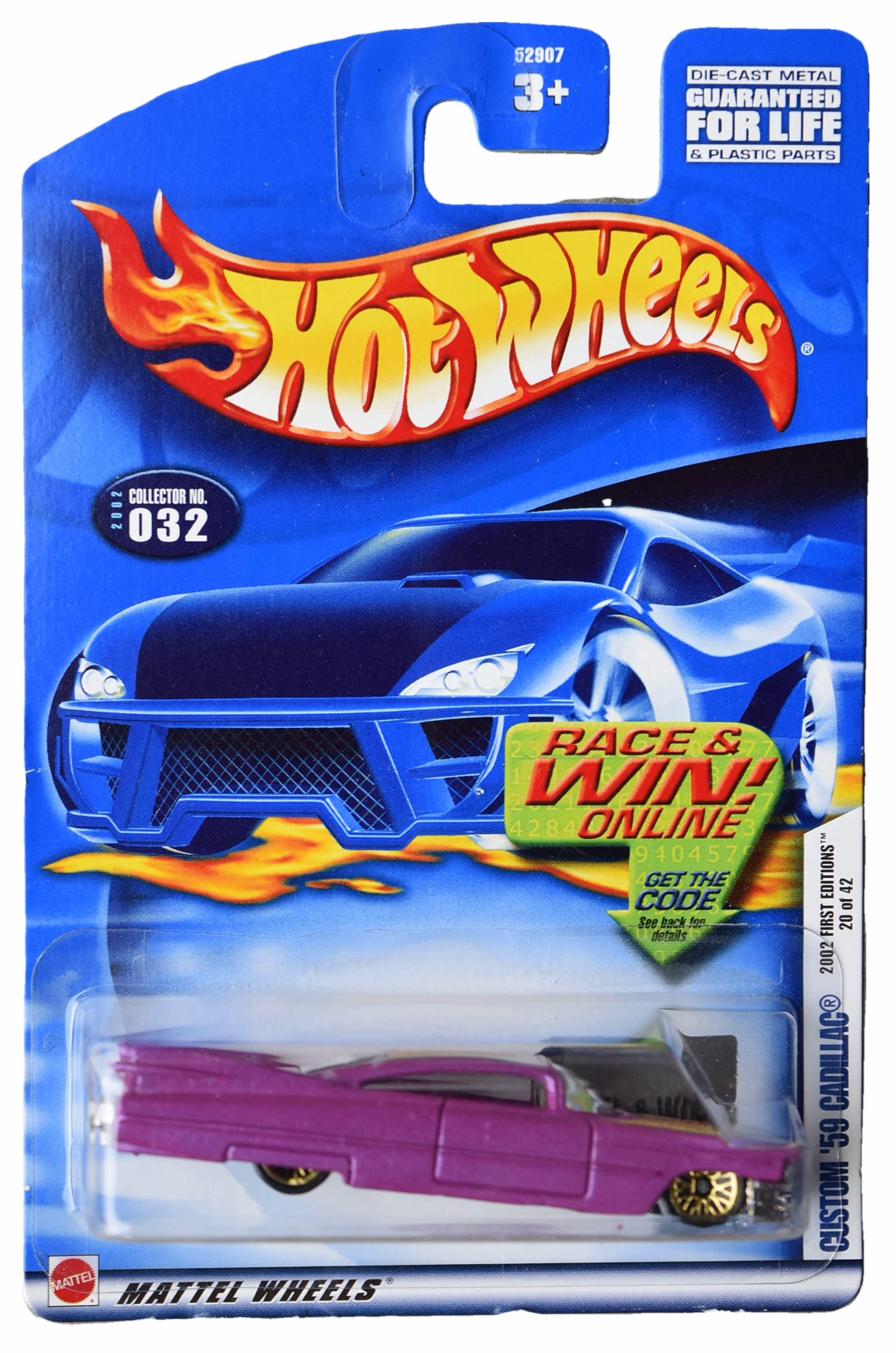 Hot Wheels 1:64 Scale Custom '53 Cadillac Diecast Car - 2002 First Editions Collectible Toy for Kids & Adults - Perfect for Play, Display & Car Enthusiast Collections
