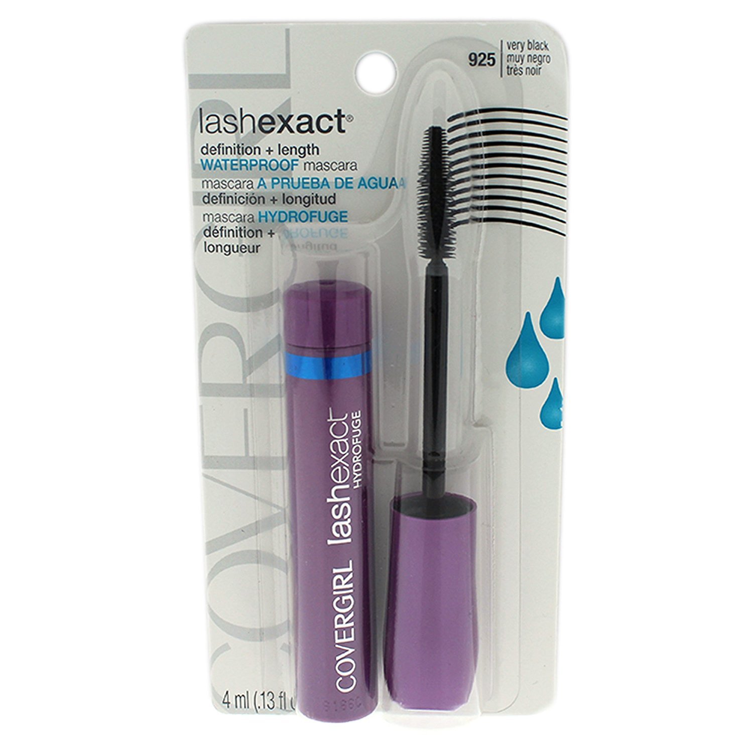 COVERGIRL Lash Exact Waterproof Mascara, Very Black 0.44 Oz - Volumizing & Lengthening for All-Day Wear - Perfect for Swimming, Workouts & Special Occasions