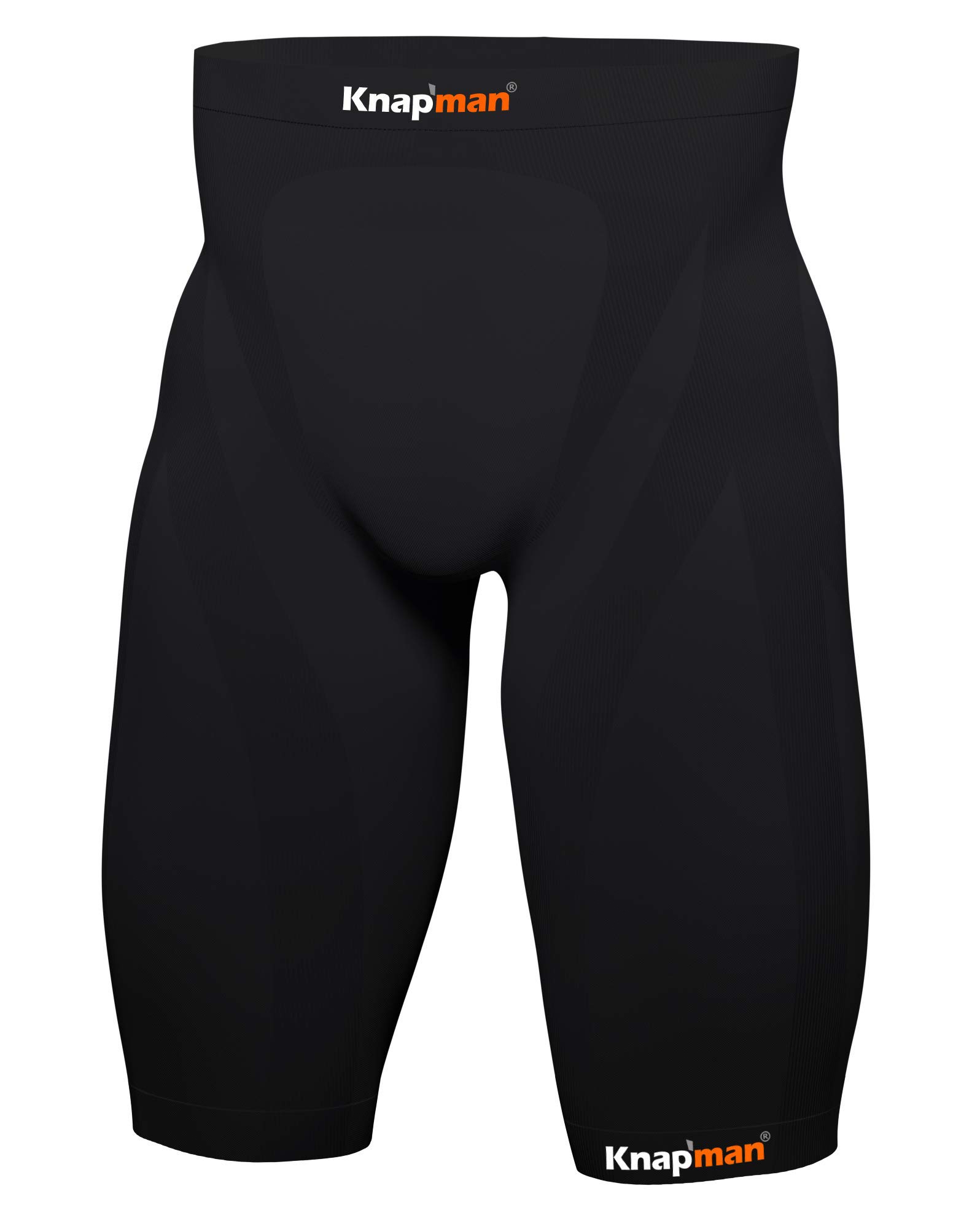 Knap'man Zoned Compression Shorts for Men - 45% Spandex US Pro Edition (Black) | Workout, Running & Gym Training