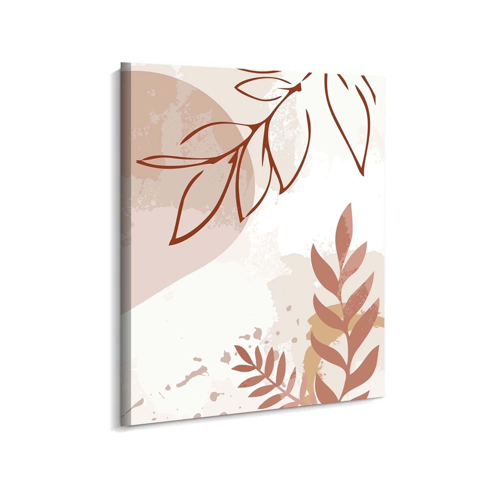 Boho Tropical Leaves Framed Canvas Wall Art - 8x12 Inch Modern Botanical Print for Bedroom, Living Room Decor | Perfect for Home, Office & Gift Giving