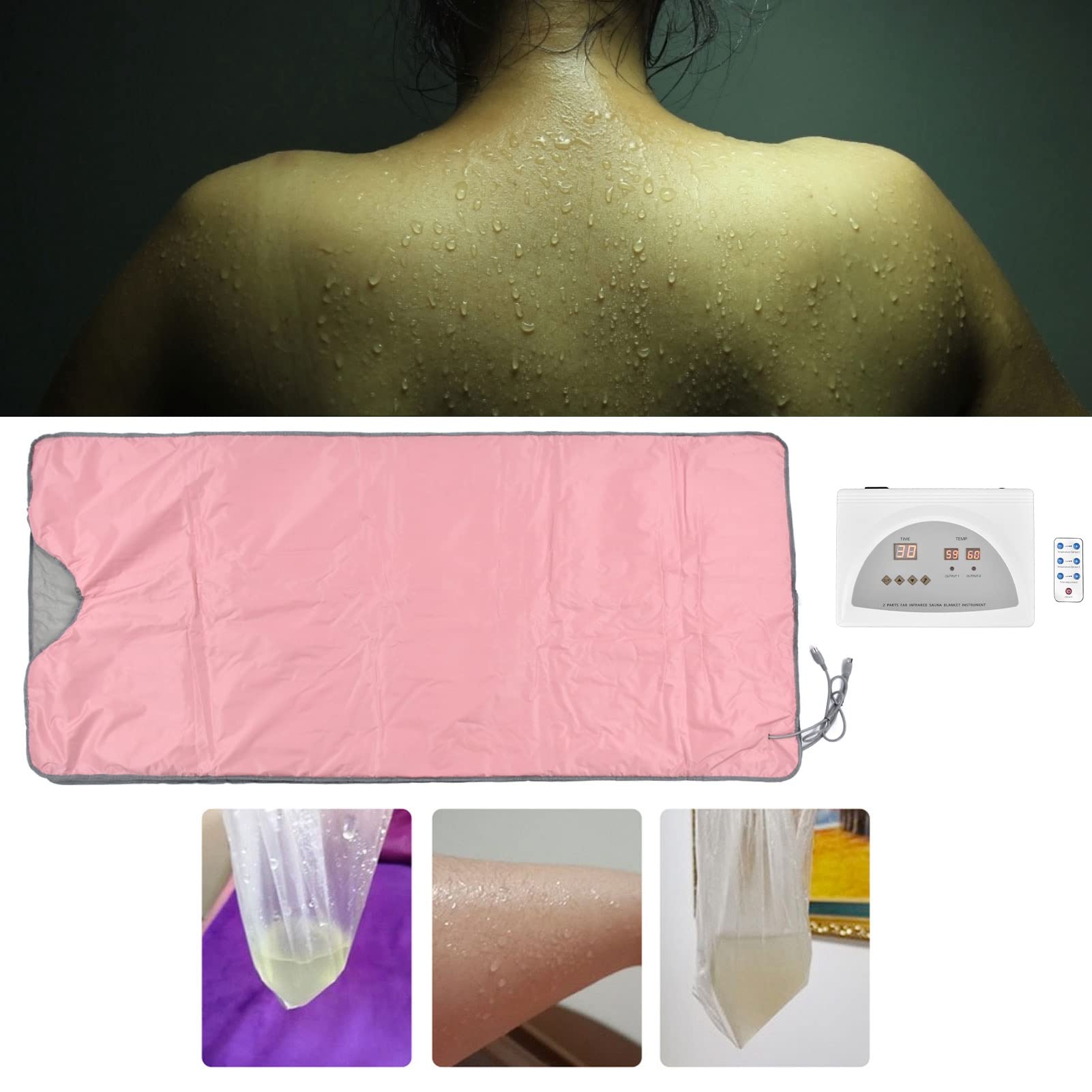 ZZMFORE Infrared Sauna Blanket with Remote Control - Portable Far Infrared Detox Heating Blanket for Home Use, Digital Temperature Control, Perfect for Relaxation & Beauty Therapy