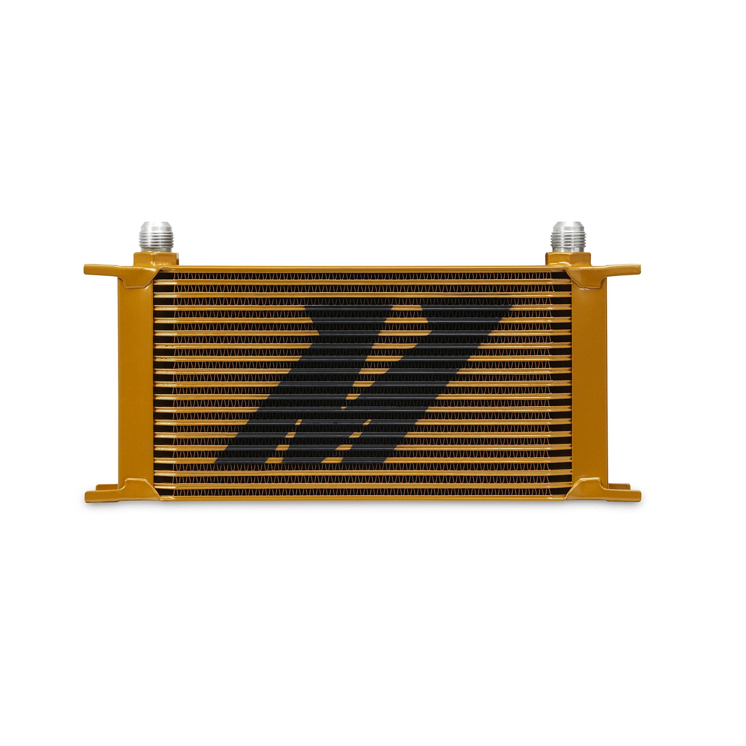 Mishimoto Universal 19-Row Oil Cooler Heat Exchanger - High Performance Gold Aluminum Cooler for Cars, Trucks & Racing Vehicles | Perfect for Engine Cooling & Performance Upgrades