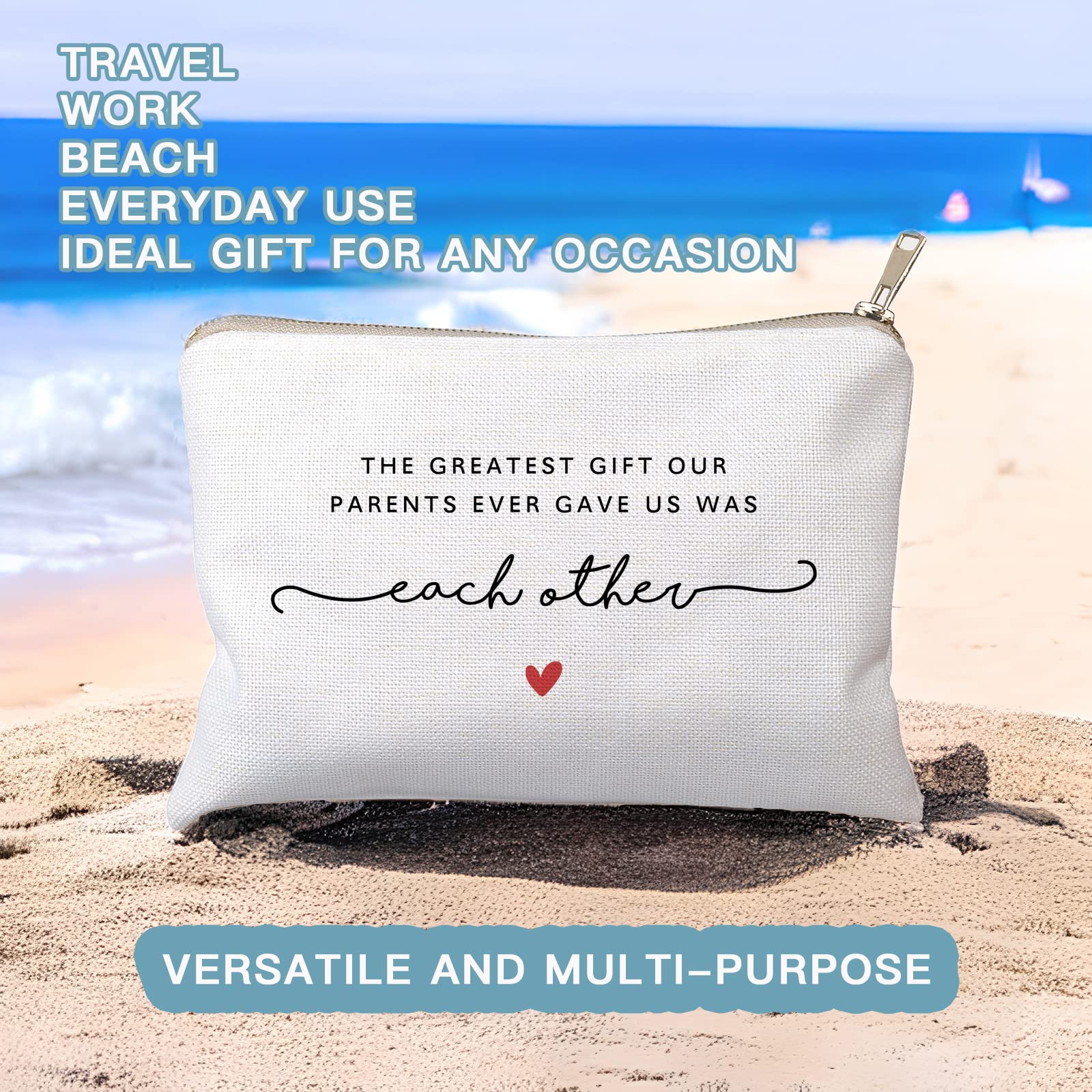 Personalized Makeup Bag Gift for Sister - Sibling Cosmetic & Toiletry Pouch - Birthday Present for Brothers & Sisters - Perfect for Travel, College Dorm, or Daily Beauty Essentials