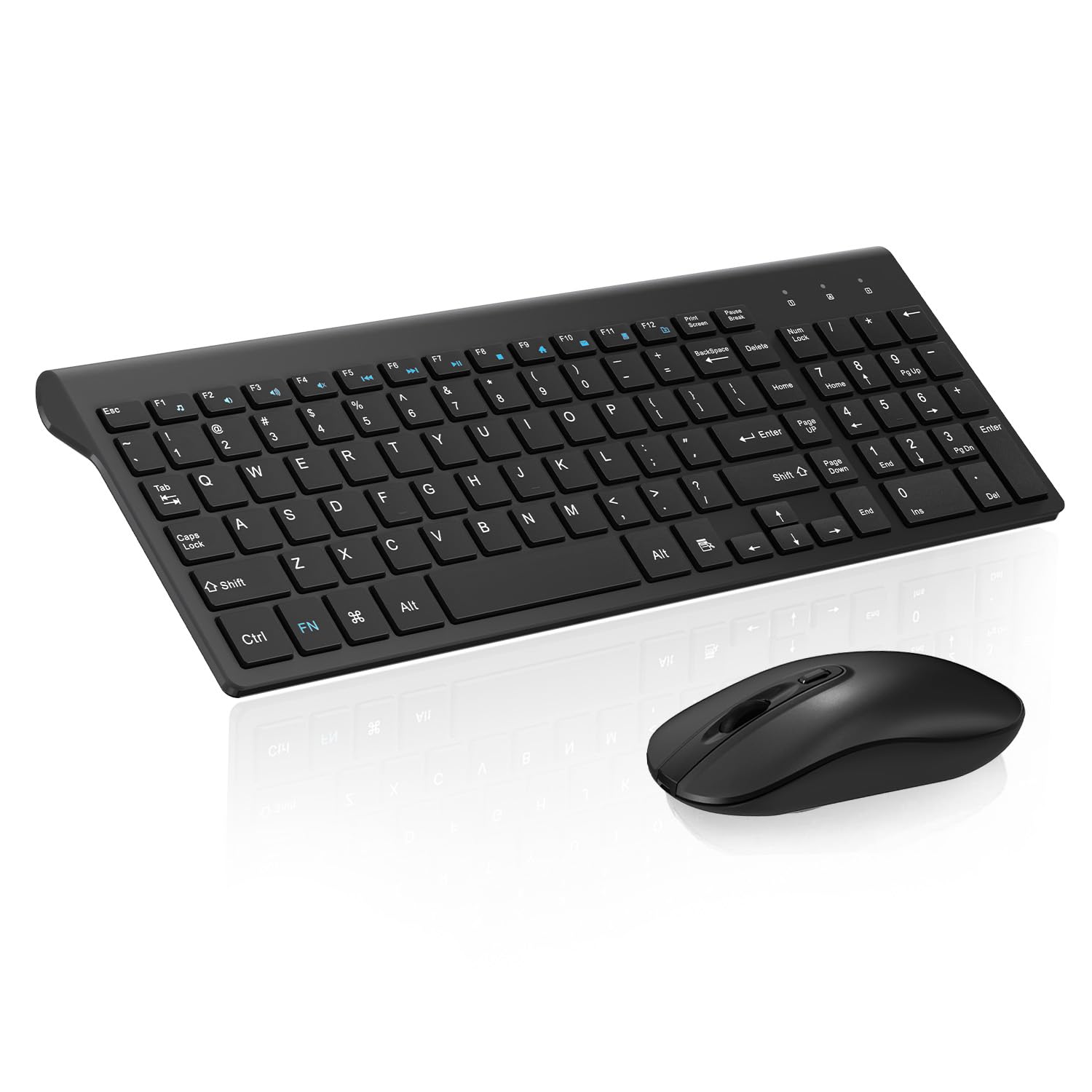 Cimetech EasyTyping KF10 Wireless Keyboard and Mouse Combo - Silent Scissor Switch Keys, Ultra Slim Design, Plug & Play for PC/Laptop/Mac/Windows - Black | Perfect for Office, Home & Gaming Use