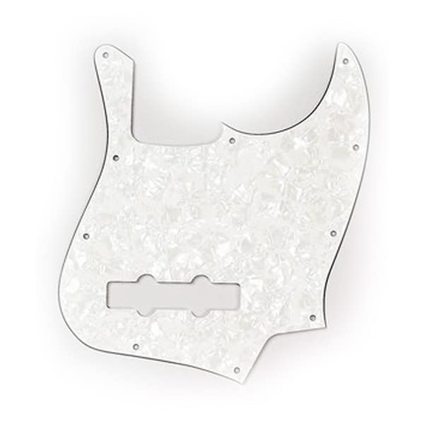Allparts Jazz Bass Pickguard - Parchment Pearloid Replacement for Fender Jazz Bass Guitar - Perfect for DIY Repairs & Custom Upgrades
