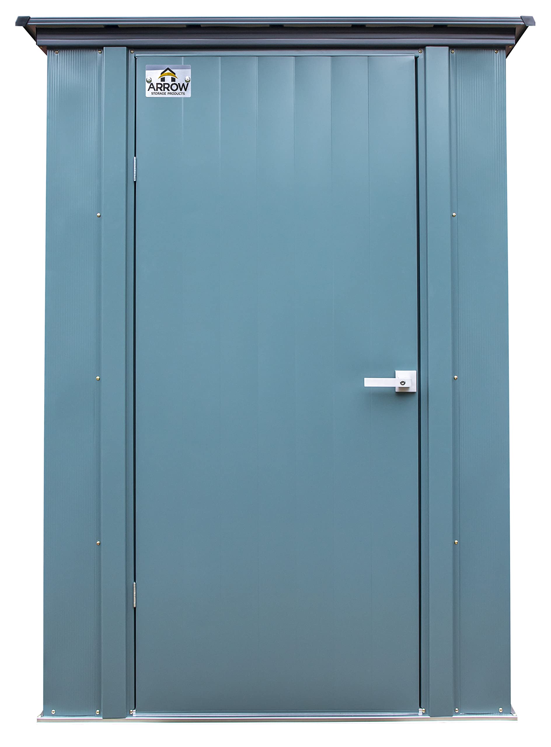 Spacemaker 4' x 3' Compact Outdoor Metal Storage Shed Kit - Weather-Resistant Backyard, Patio & Garden Organizer (Juniper Berry) | Perfect for Storing Lawn Tools, Pool Supplies & Outdoor Equipment