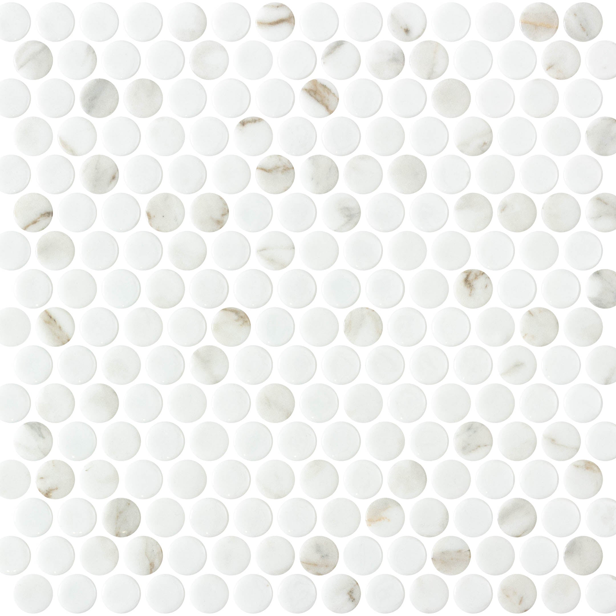 Premium Onix Penny Round Mosaic Tile - Natural Stone Backsplash for Kitchen & Bathroom - Waterproof Peel-and-Stick Wall & Floor Decor