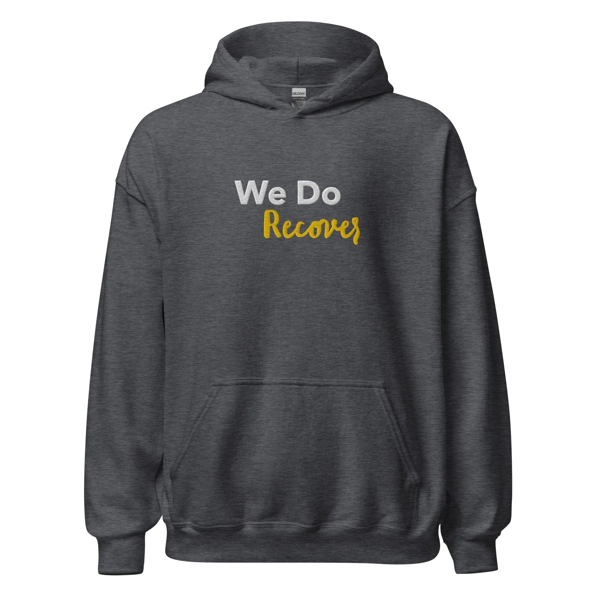 We Do Recover! Embroidered Unisex Hoodie - Comfortable Pullover Sweatshirt for Men & Women - Perfect for Casual Wear, Gym, and Outdoor Activities