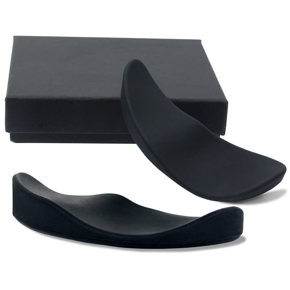 Ergonomic Mouse Wrist Rest Support - 2 Pack Gliding Smooth Palm Rest Pad for Computer Work & Gaming - Comfortable Wrist Cushion for Office, Home & Long Computer Use (Black)