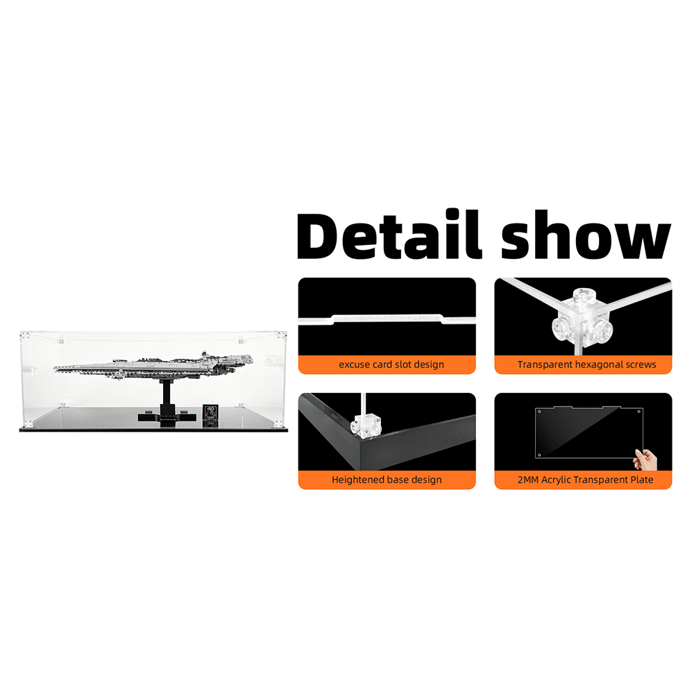 LEGO 75356 Star Wars™ Executor Super Star Destroyer™ Display Case - Premium Acrylic Showcase for Collectible Models - Perfect for Home Office Decor & Star Wars Fan Collections