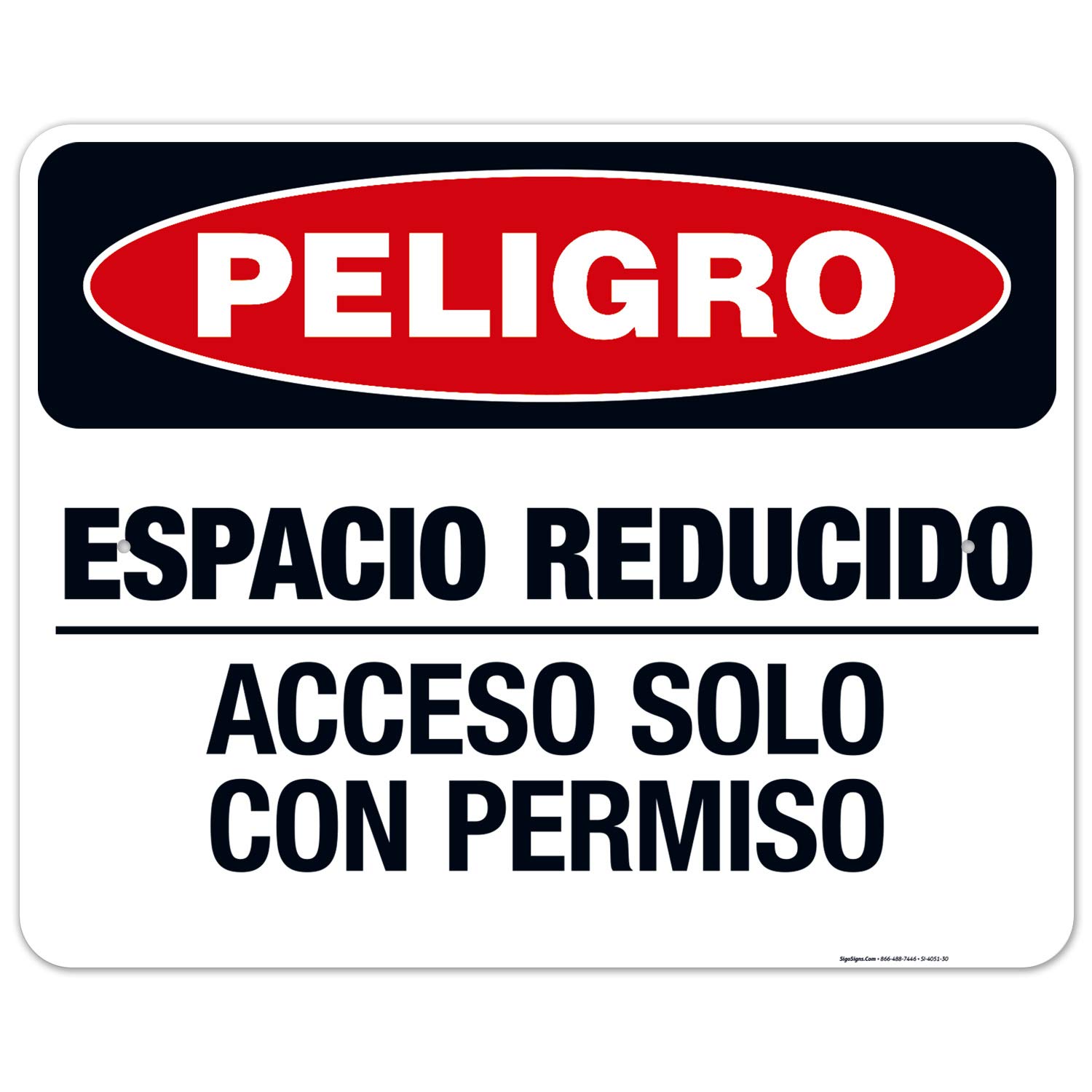 Danger Confined Space Enter by Permit Only OSHA Sign - 24x30 Inches Rust-Free .063 Aluminum Safety Sign - Fade Resistant for Indoor/Outdoor Use - Made in USA - Ideal for Construction Sites, Warehouses & Industrial Areas