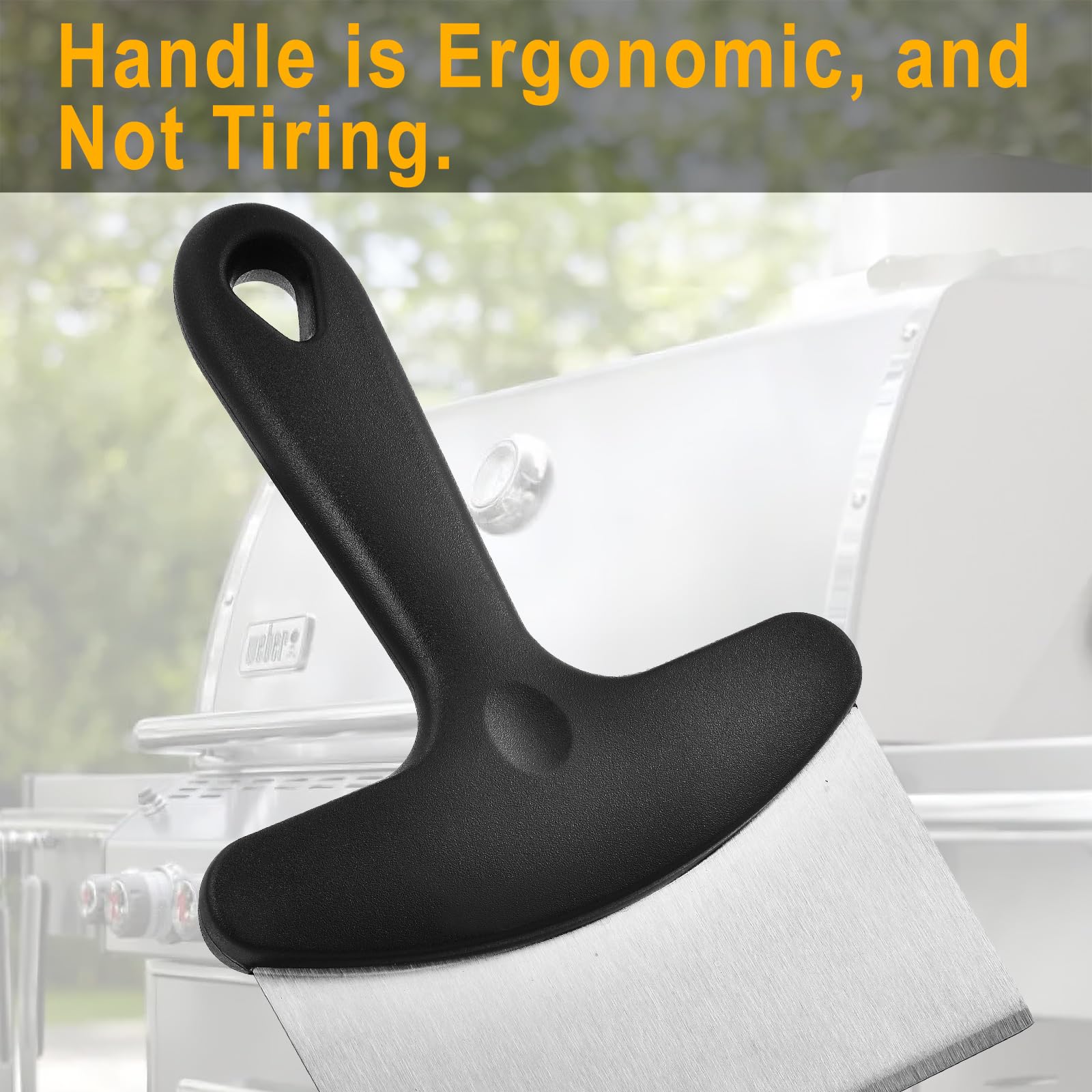 Heavy Duty Stainless Steel Grill Scraper for Blackstone Griddle - Professional BBQ Grill Cleaning Tool with Ergonomic Handle - Perfect for Outdoor Cooking, Camping & Backyard Grilling