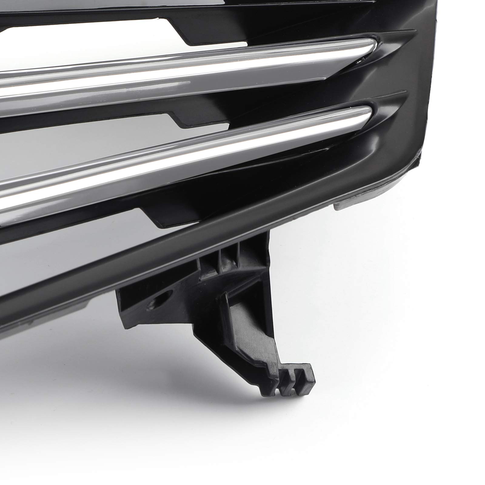 Topteng Front Bumper Grill - Black Chrome Upper Hood Grille Compatible with 2011-2012 Honda Accord | Car Exterior Styling & Protection Accessory for Enhanced Vehicle Appearance