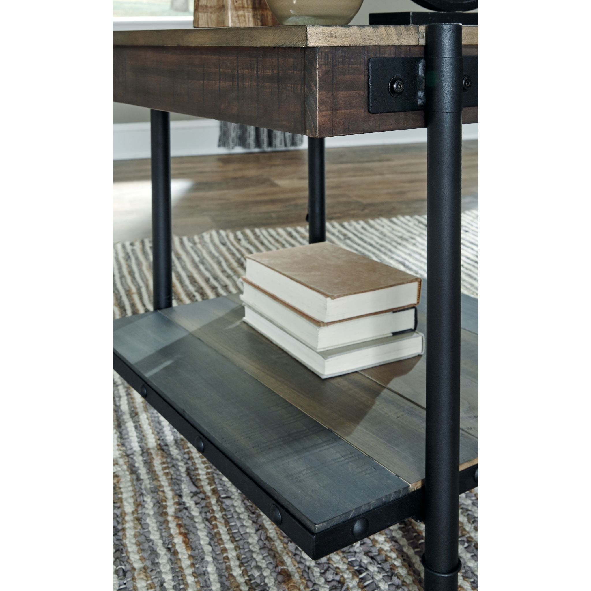 Bostweil End Table - Modern Side Table for Living Room, Bedroom, or Office - Brown/Black Finish - Perfect for Small Spaces and Home Decor