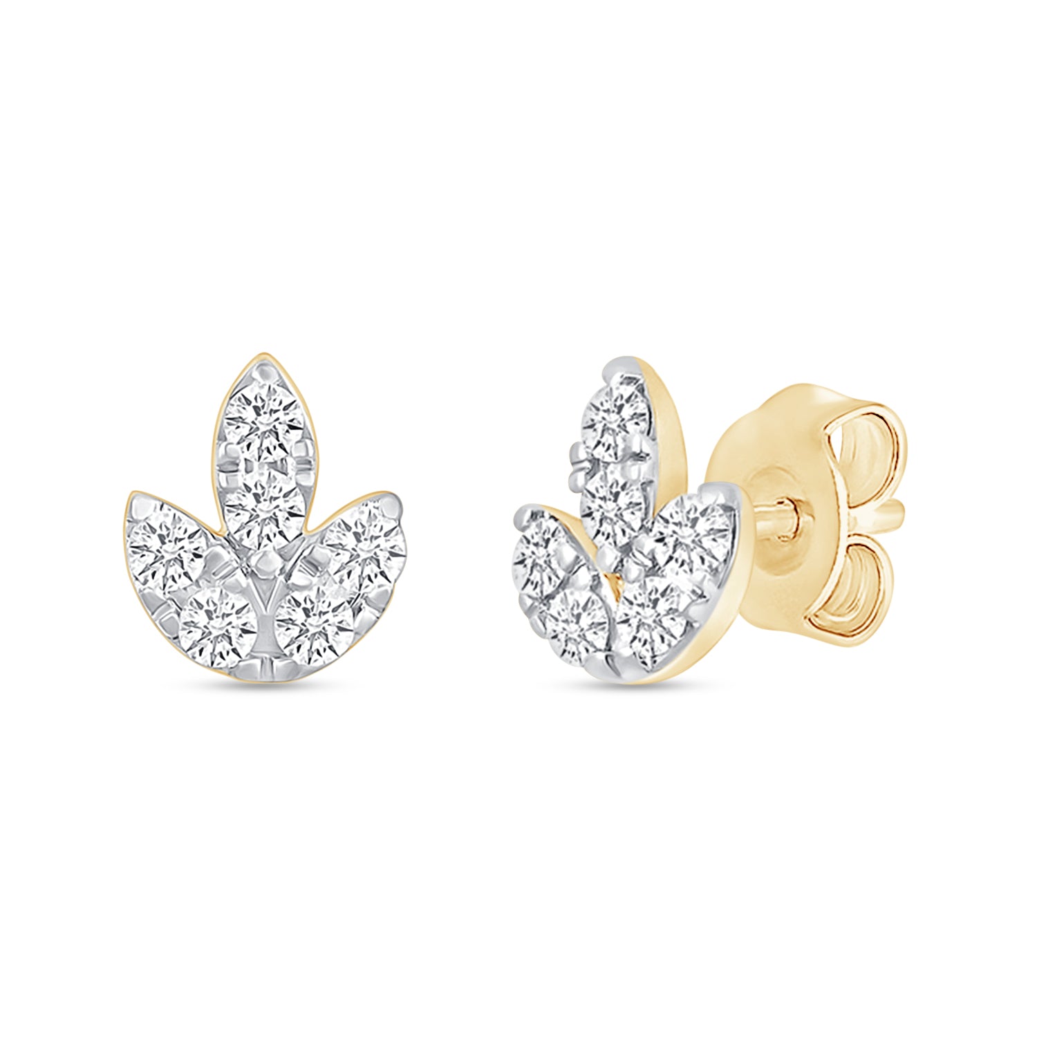 10k Yellow Gold Diamond Earrings for Women - Elegant Stud & Hoop Earrings for Daily Wear, Parties & Gifts