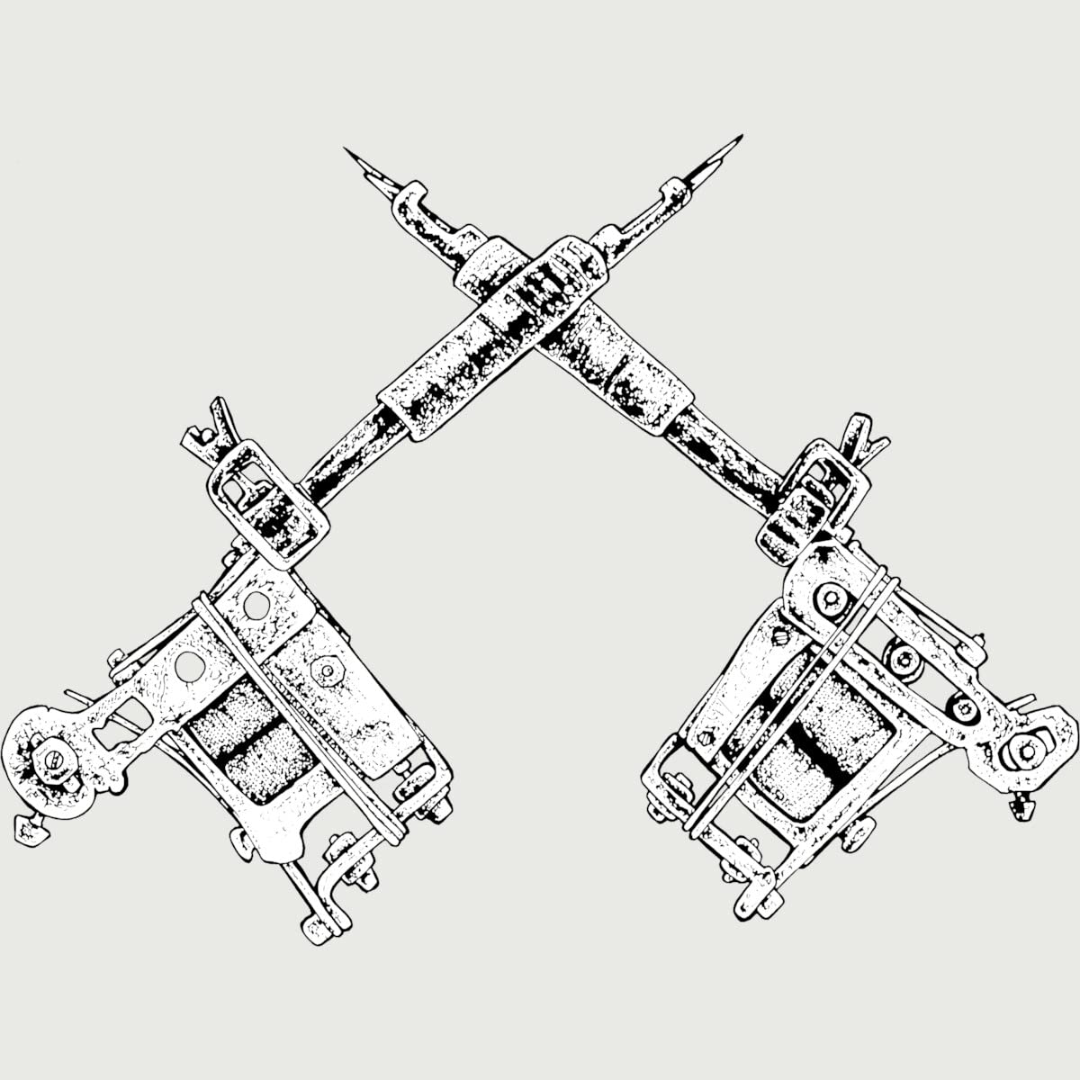 Vintage Tattoo Guns Graphic T-Shirt for Men - Retro Tattoo Artist Design by Matthew Britton - Perfect for Casual Wear, Street Style & Tattoo Enthusiasts