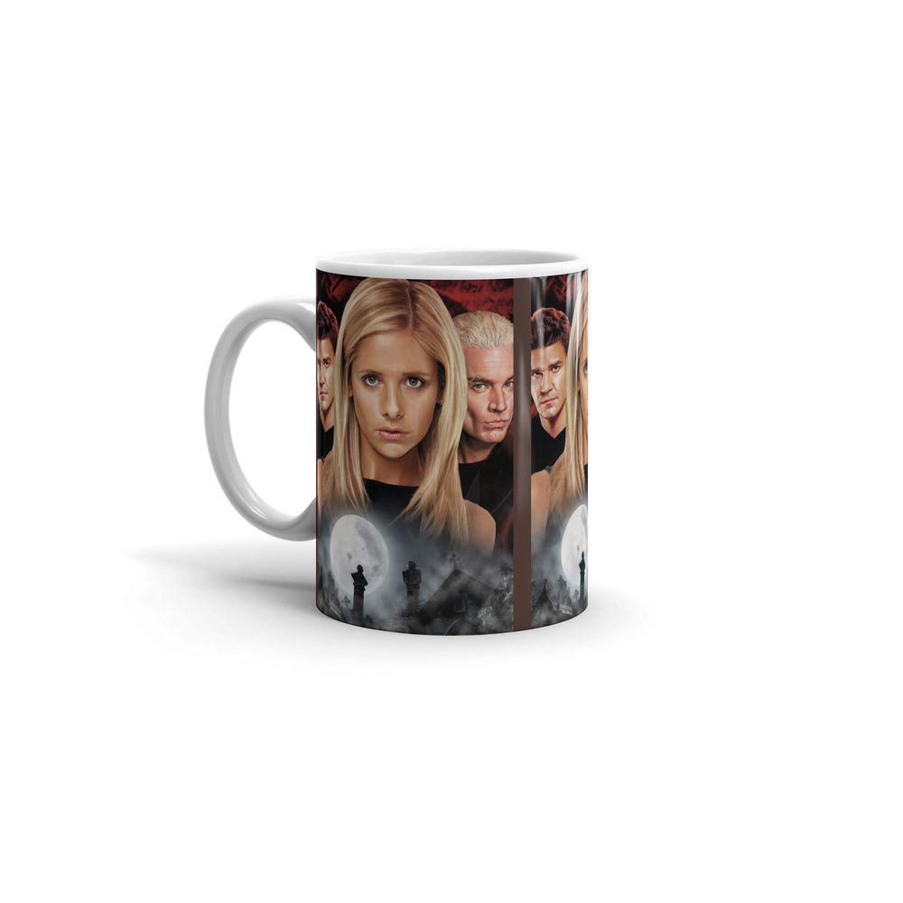 Buffy The Vampire Slayer 11Oz Ceramic Coffee Mug - TV Show Themed Tea & Coffee Cup with Handle - Perfect for Hot Drinks, Office Use, and Gift Giving