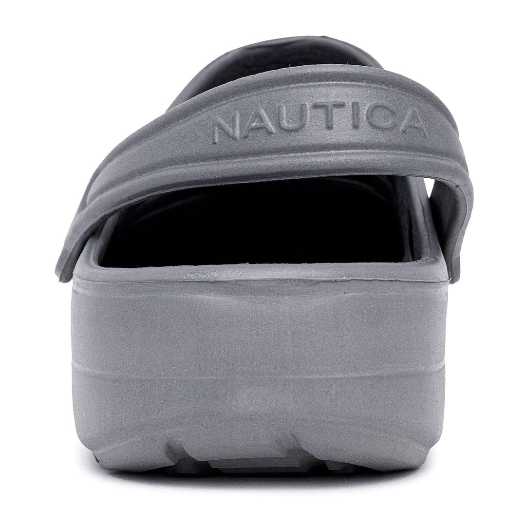 Nautica Men's Athletic Clogs - Adjustable Slip-On Sports Sandals with Back Strap - Water Shoes & Comfortable Slippers for Beach, Pool, and Indoor Use - River Edge Style