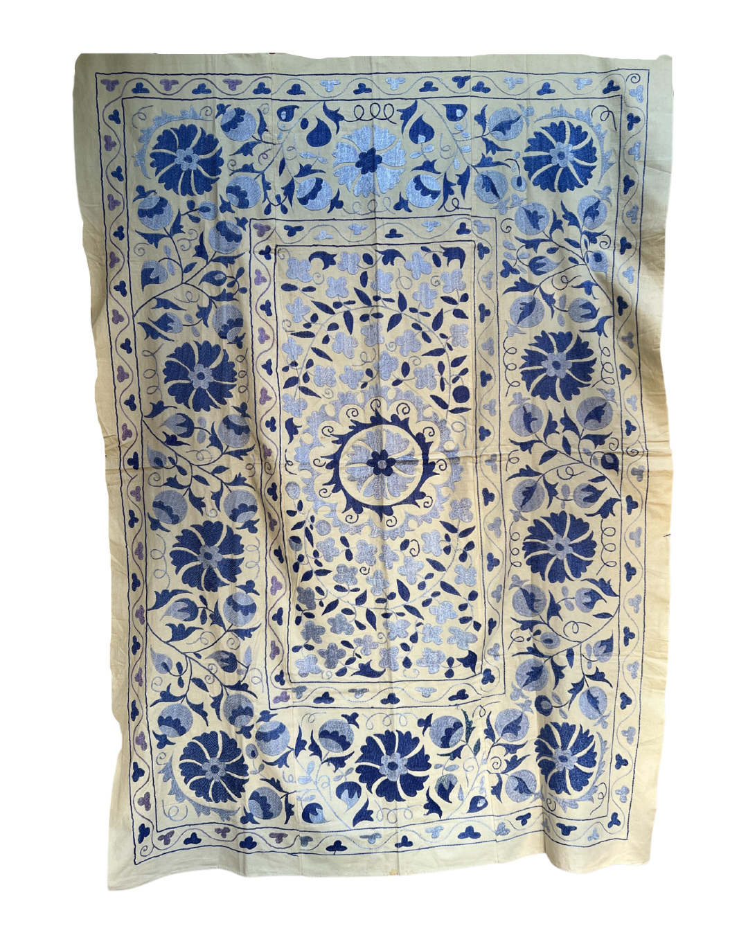 Handmade Suzani Embroidery No. 156 - Traditional Uzbek Textile Wall Hanging for Boho Home Decor | Perfect for Living Room, Bedroom & Wedding Decor