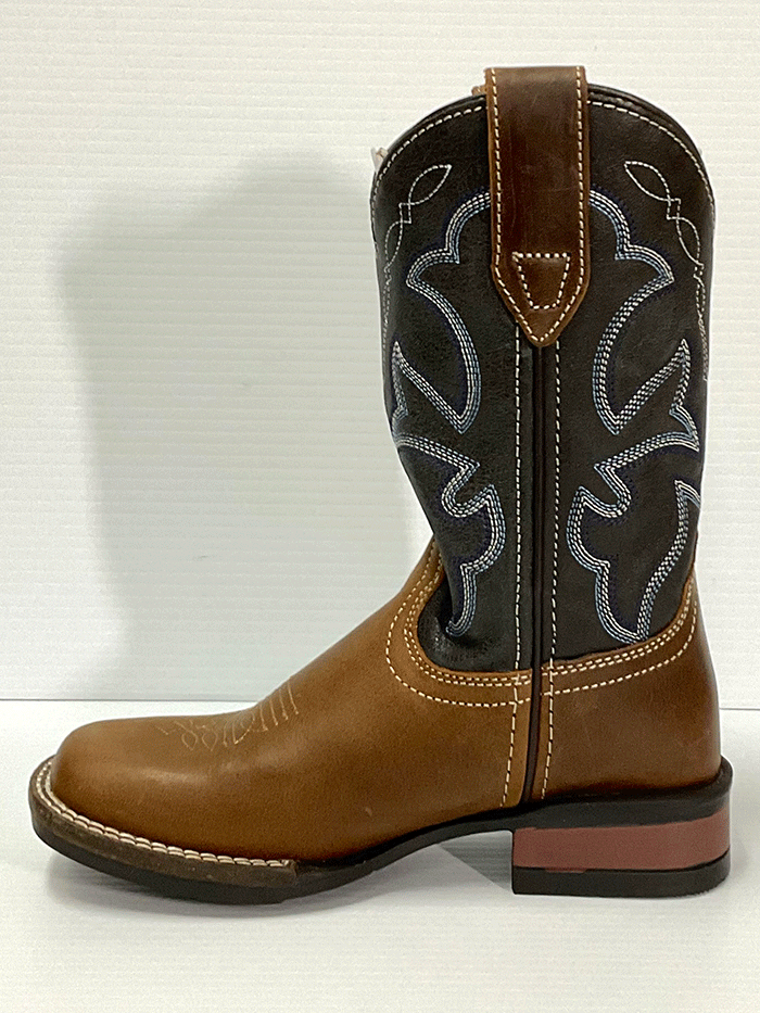 Roper Kids Monterey Boot - Burnished Leather Brown Size 09 018 0911 2409BR | Durable Leather Boots for Boys & Girls | Perfect for School, Outdoor Play & Western Events