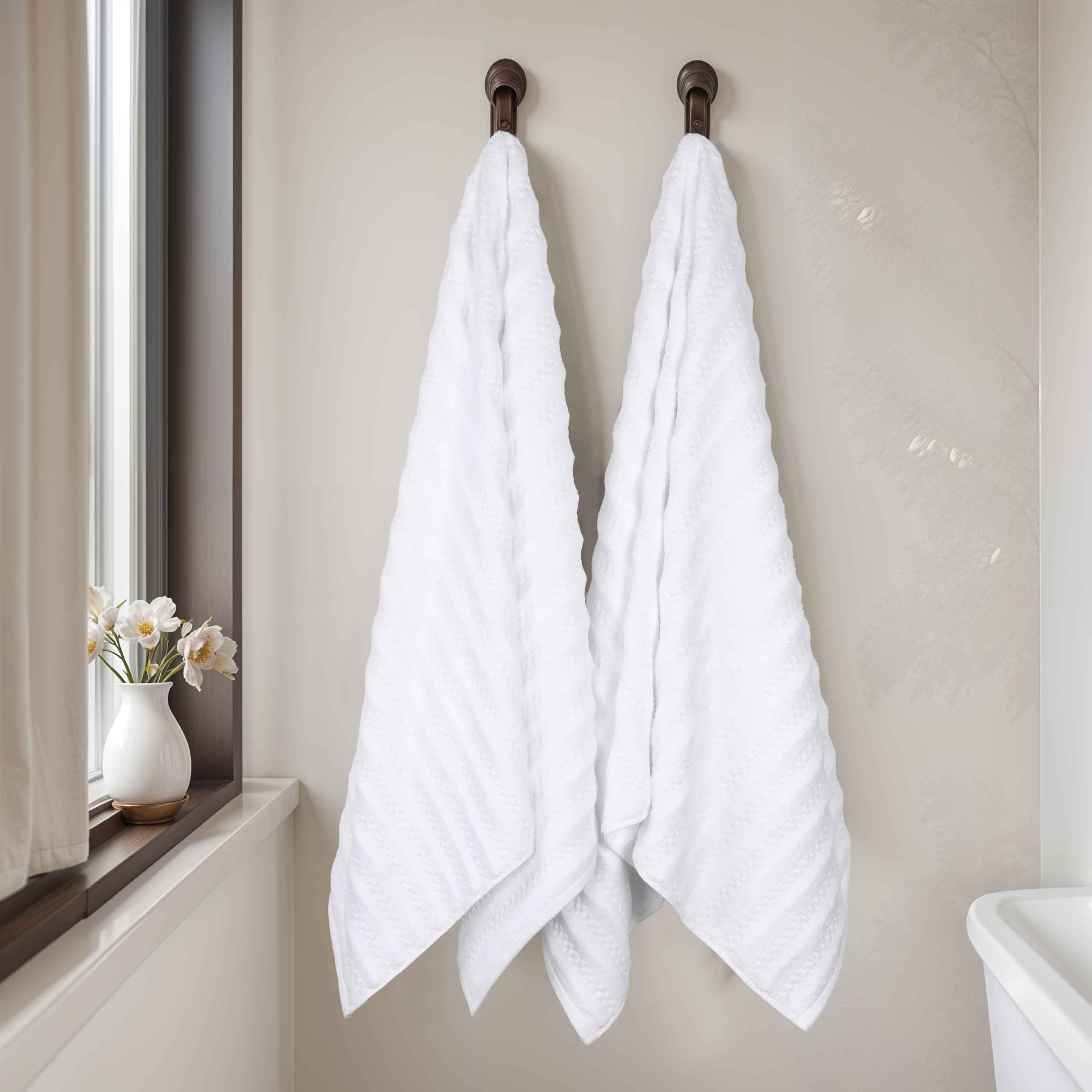 Zuma Zero Twist Cotton Medium Weight Absorbent Bath Towels - Set of 2 | Ultra Soft & Quick-Drying Bath Sheets for Spa, Hotel & Home Use