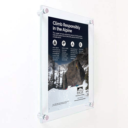10 x 20 Inch Clear Acrylic Floating Wall Sign Holder with Standoff Hardware - Perfect for Retail Displays, Office Signs, and Restaurant Menu Boards