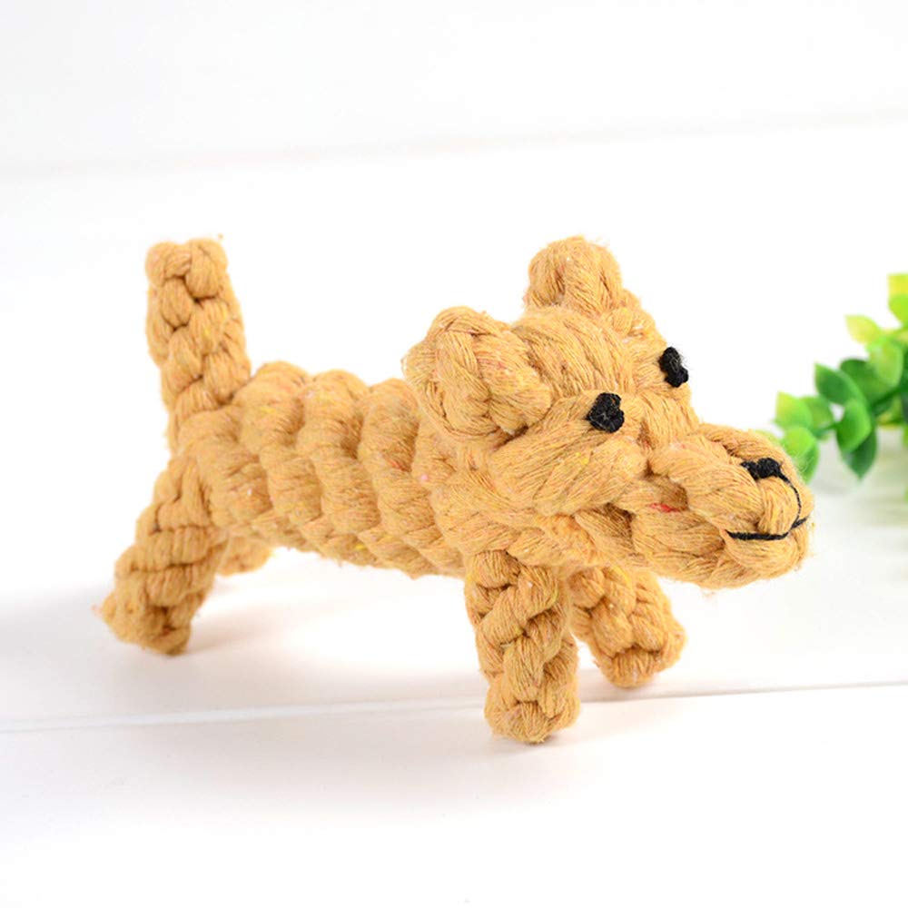 YITAQI Cotton Rope Dog Chew Toy - Durable Bite Resistant Interactive Pet Toy for Teeth Cleaning, Cartoon Animal Design - Perfect for Puppy Teething, Playtime & Training Sessions