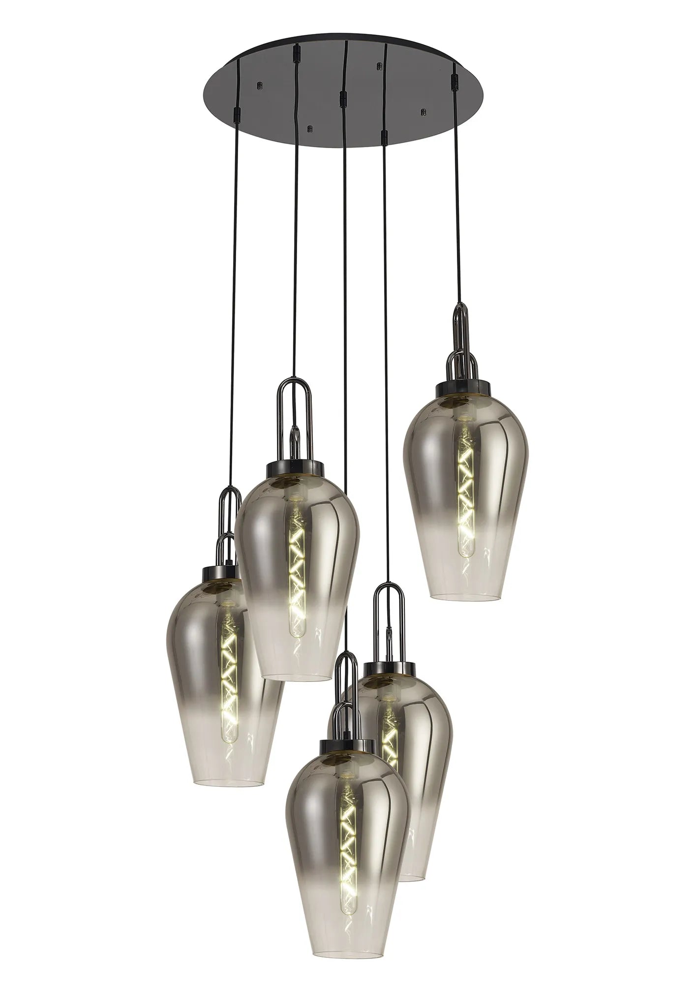 Stylish Cadiz 5-Light Cluster Pendant Light Fixture - Modern Ceiling Lighting for Dining Room, Kitchen & Living Room