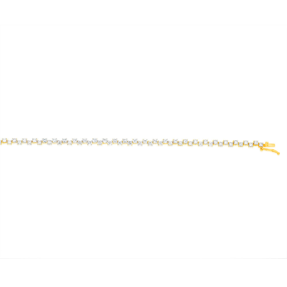 2 Carat Diamond Tennis Bracelet in 10K Yellow Gold | Elegant Women's Jewelry for Weddings, Parties & Special Occasions