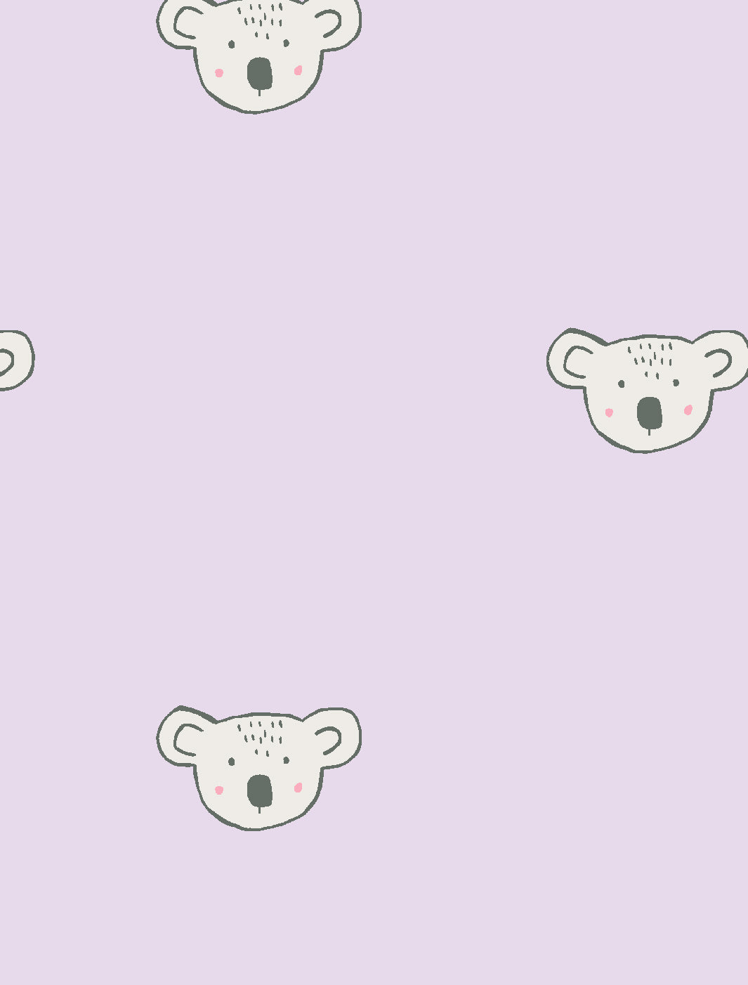 Koala Wallpaper by Tea Collection - Lavender Floral Design for Nursery, Kids Room & Home Decor