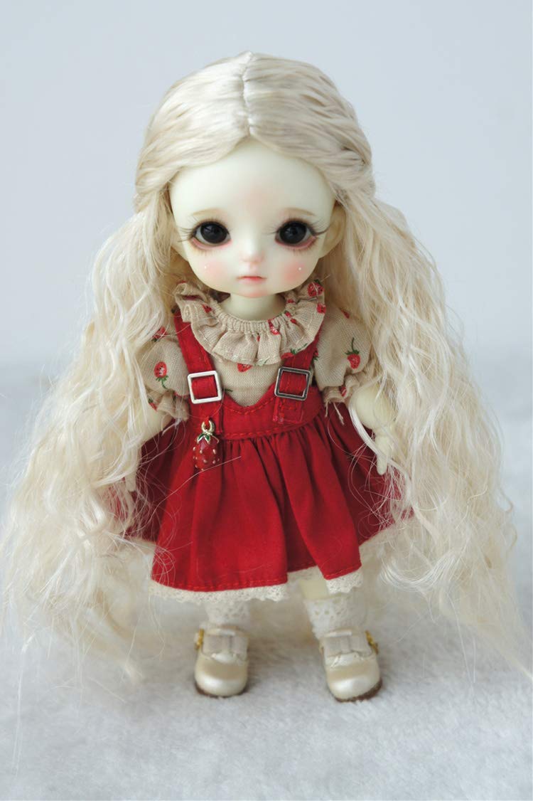 5-6inch Curly Princess BJD Wig - Blonde Synthetic Mohair for 1/8 Lati Dolls | Party & Cosplay