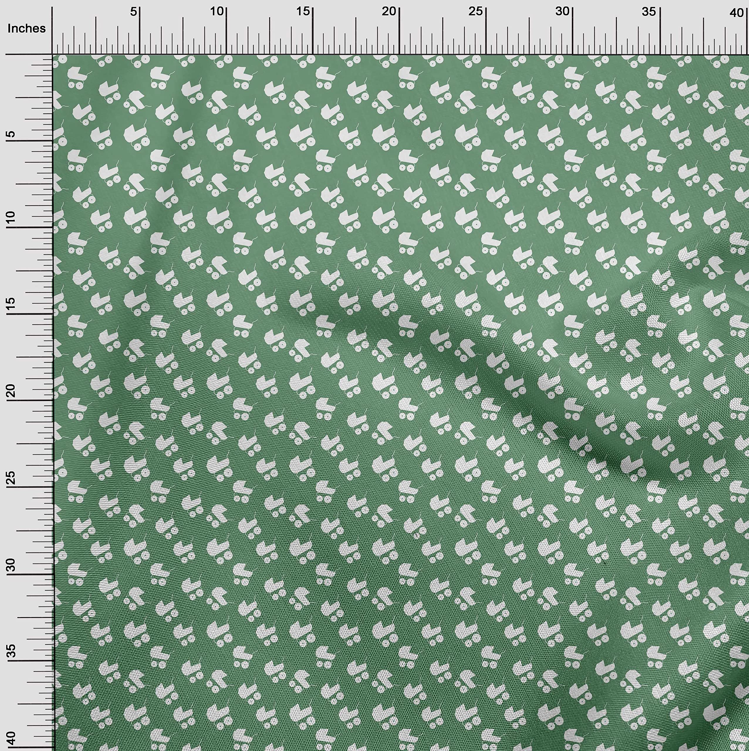 Premium 100% Cotton Poplin Green Fabric for Kids Cradle Sewing - 42 Inch Wide by The Yard | DIY Clothing, Quilting & Craft Supplies | Perfect for Baby Blankets, Dresses & Home Decor Projects