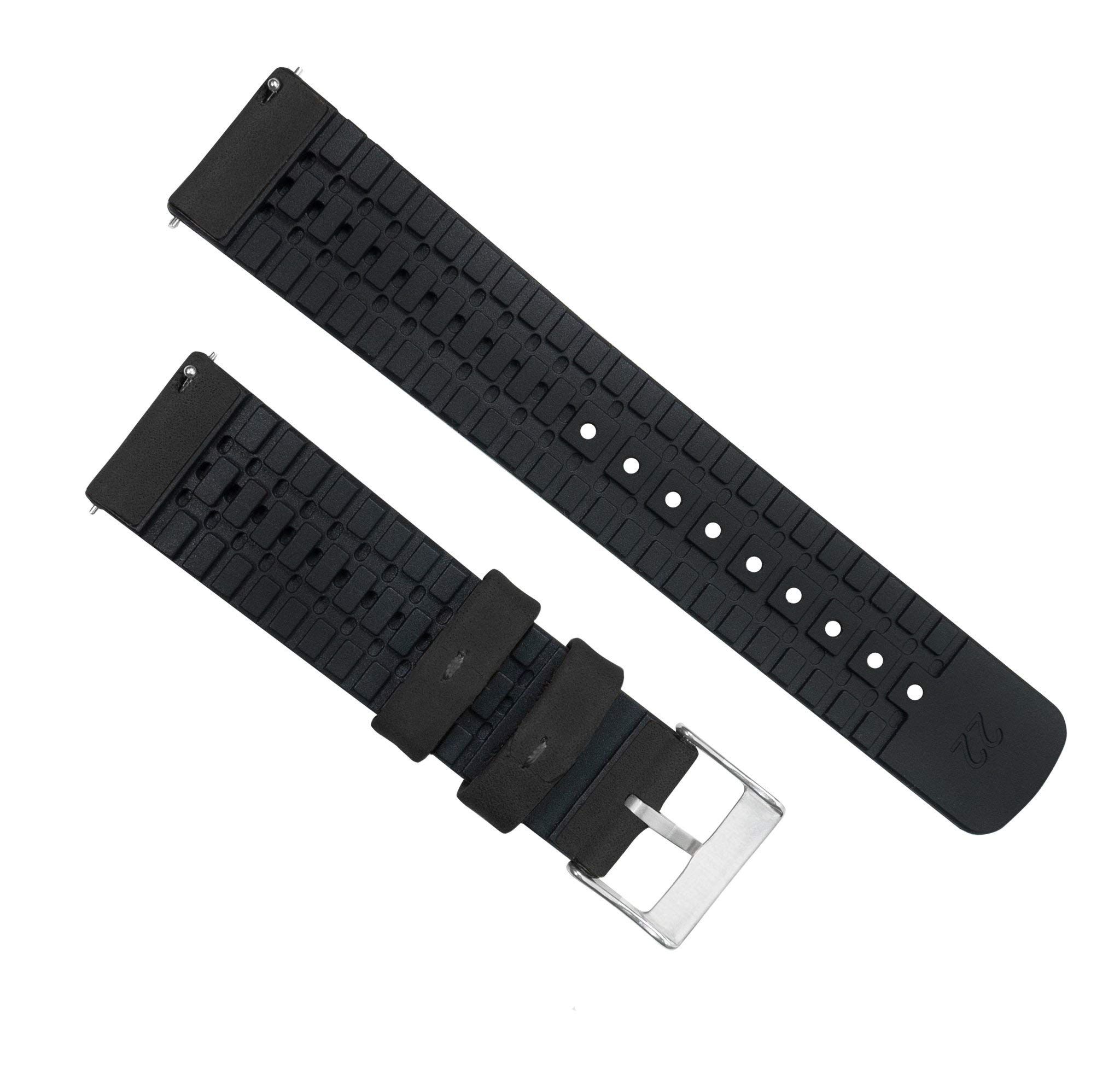 BARTON Leather Rubber Hybrid Watch Straps - Quick Release 18-22mm for Casual & Dress Watches