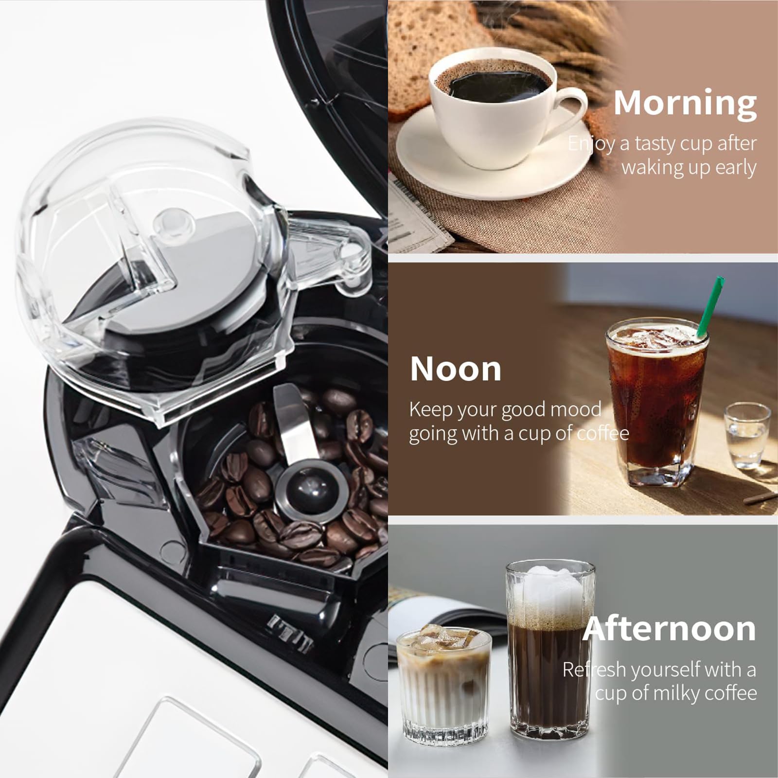 Original DGB-500GLID Grinder Assembly Lid Replacement for Cuisinart Coffee Grinder - Compatible with DGB-600/DGB-625/DGB-650/DGB-500/DGB-500BK/DGB-600BCC Models - Clear Plastic Cover - Perfect for Home & Office Coffee Brewing