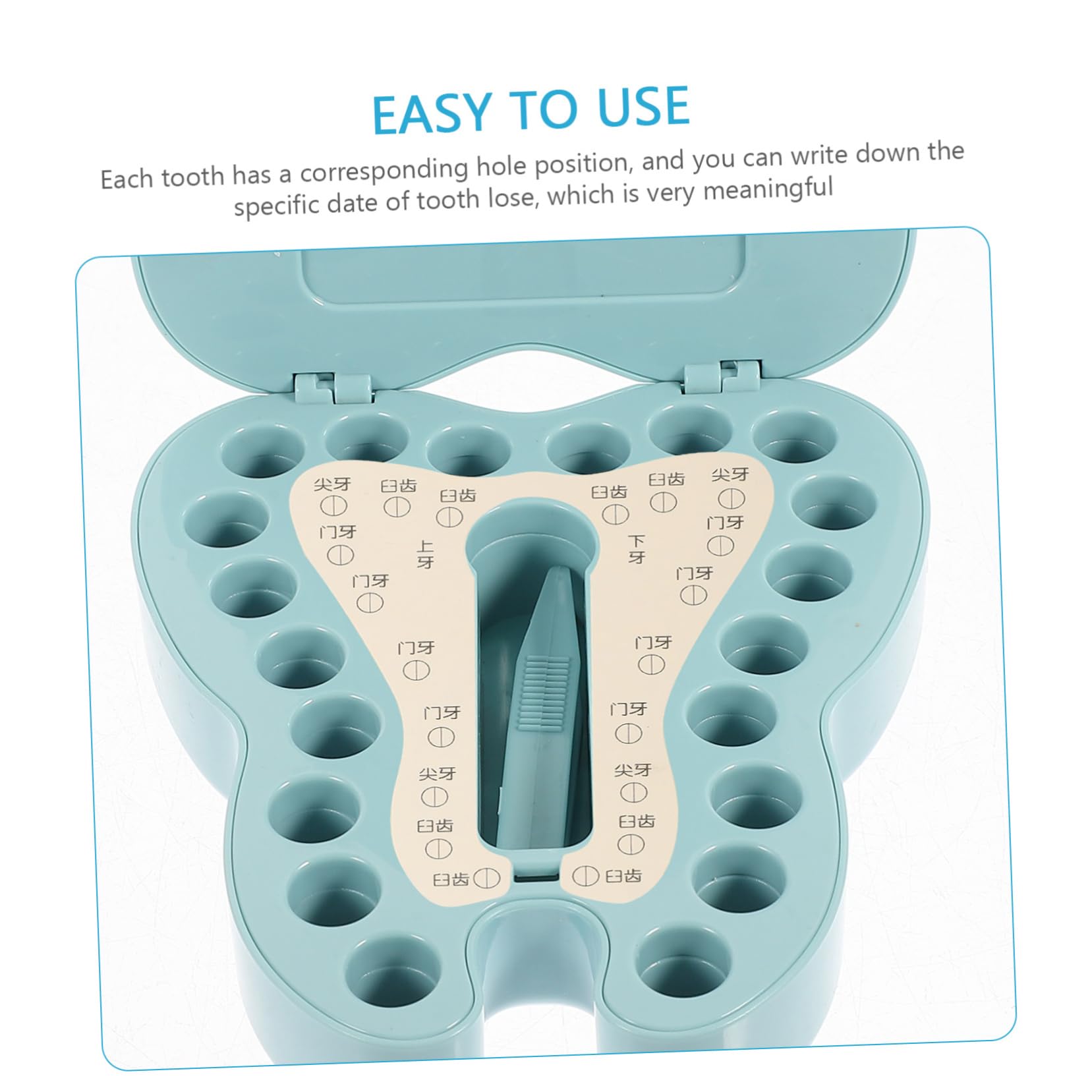 VICASKY 4-Piece Plastic Tooth Storage Box - Lost Teeth Holder for Kids, Baby Tooth Fairy Keepsake Organizer - Perfect for Baby Showers, First Tooth Milestones & Travel Diaper Bags (Blue)