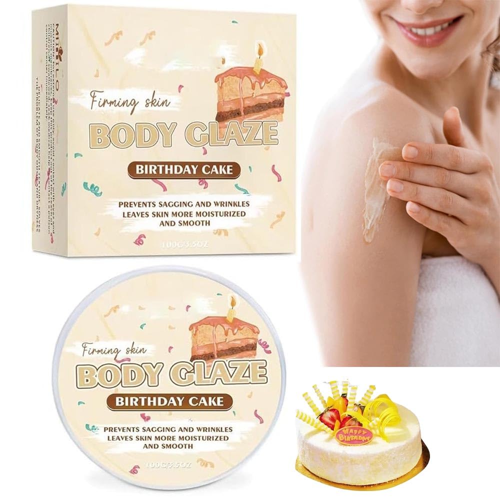 Whipped Body Butter for Women - Donut Body Glaze Cream | Moisturizing & Non-Greasy Formula for Dry Skin | Leaves Skin Soft & Radiant | Birthday Cake Scent | Perfect for Daily Hydration & Gift Giving