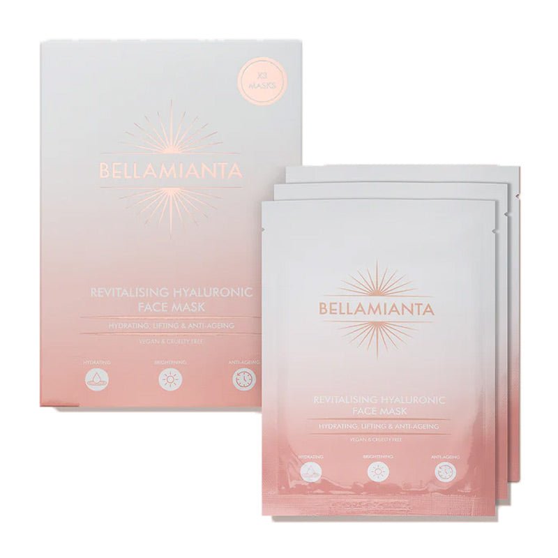 Bellamianta Revitalizing Hyaluronic Acid Face Mask for Hydration & Anti-Aging - Perfect for Dry Skin Care & Spa Night Self-Care Routine