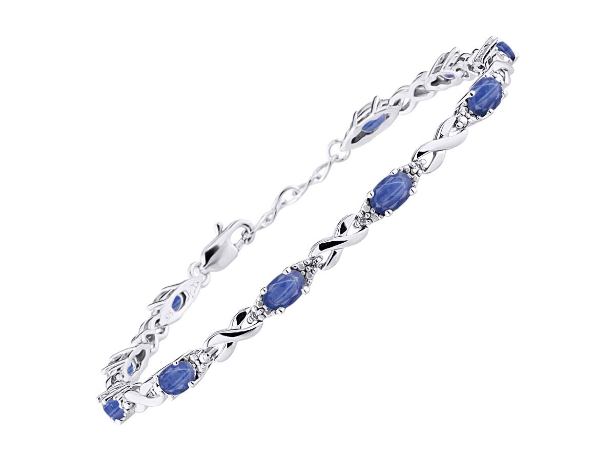 Rylos 925 Sterling Silver XO Hugs & Kisses Tennis Bracelet for Women - Adjustable 7
