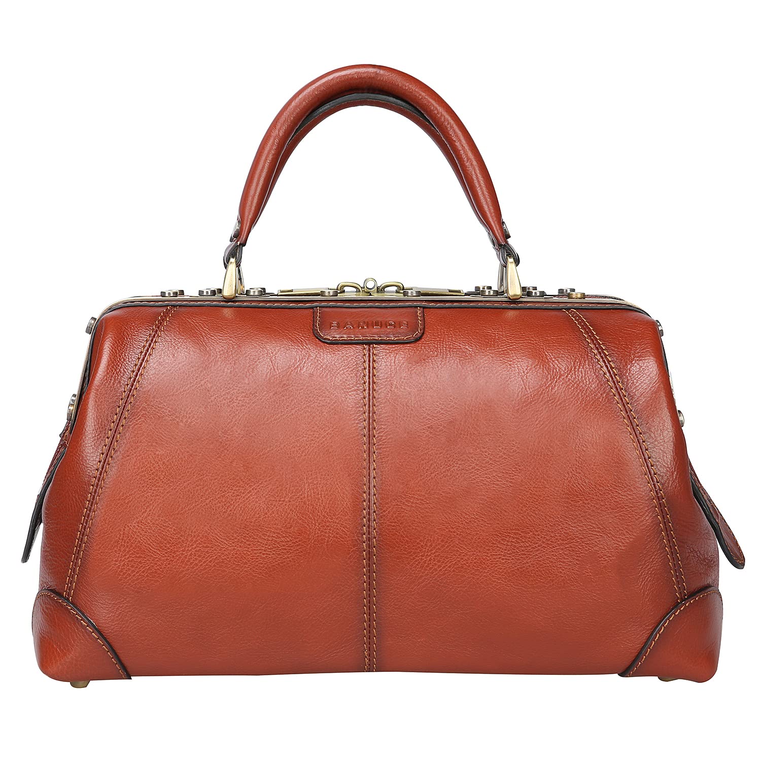 Premium Full Grain Italian Leather Doctor Bag for Women & Men - Stylish Briefcase, Handbag & Purse for Work, Travel & Business Meetings