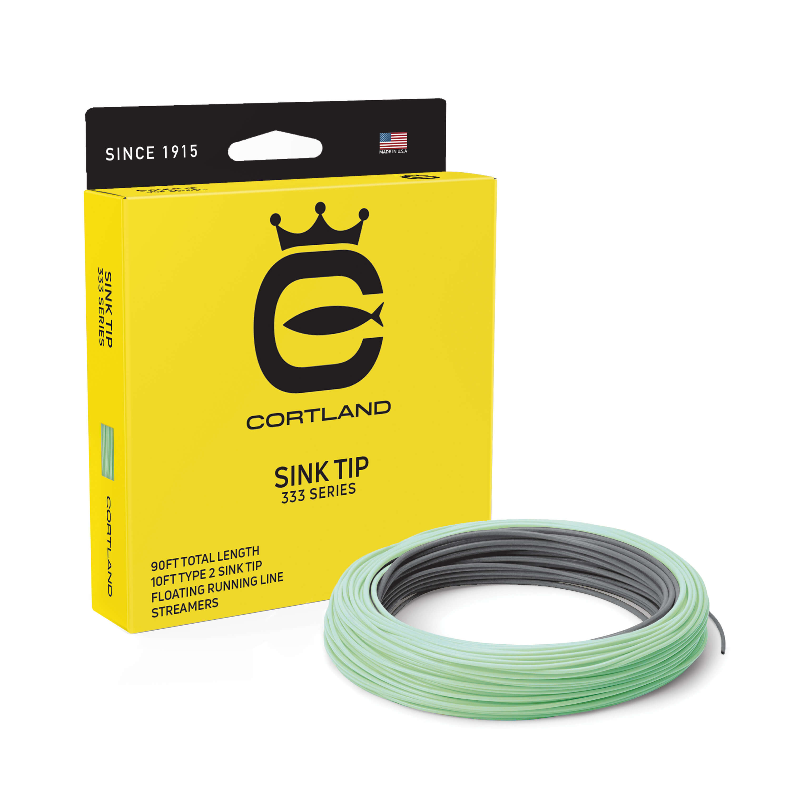 333 Sink Tip Fly Fishing Line - Premium Weighted Sinking Line for Streamer Fishing in Rivers & Lakes (Ideal for Deep Water & Fast Currents)