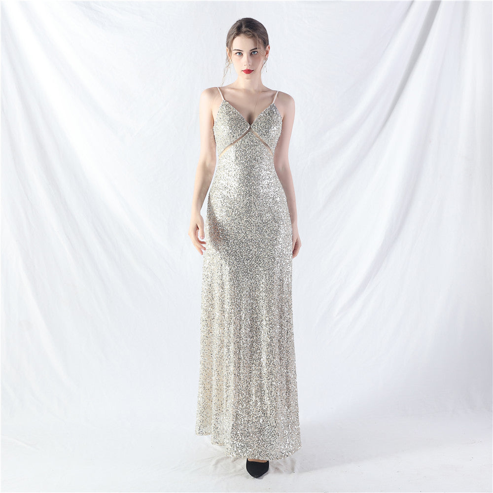 Elegant A-Line Sequin Long Dress for Women - Perfect for Daily Wear, Parties & Special Occasions | 31765