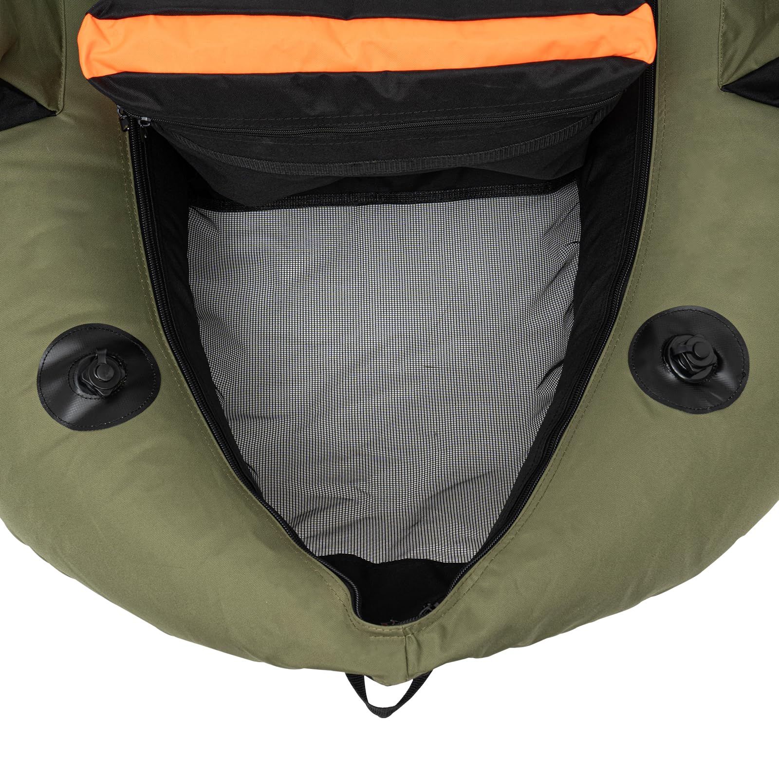 **Inflatable Fishing Float Tube Kit - Portable Outdoor Fishing Boat with Adjustable Backrest, Paddle, Pump & Accessories - 286.6LBS Load Capacity - Perfect for Lakes, Rivers & Saltwater Fishing**