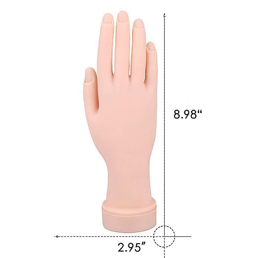 Professional INOG Flexible Soft Nail Training Hand - Plastic Mannequin Hand for Nail Art Practice, Manicure Training & Salon Demonstration | Perfect for Beginners, Students & Nail Technicians to Practice Gel, Acrylic & Nail Extensions