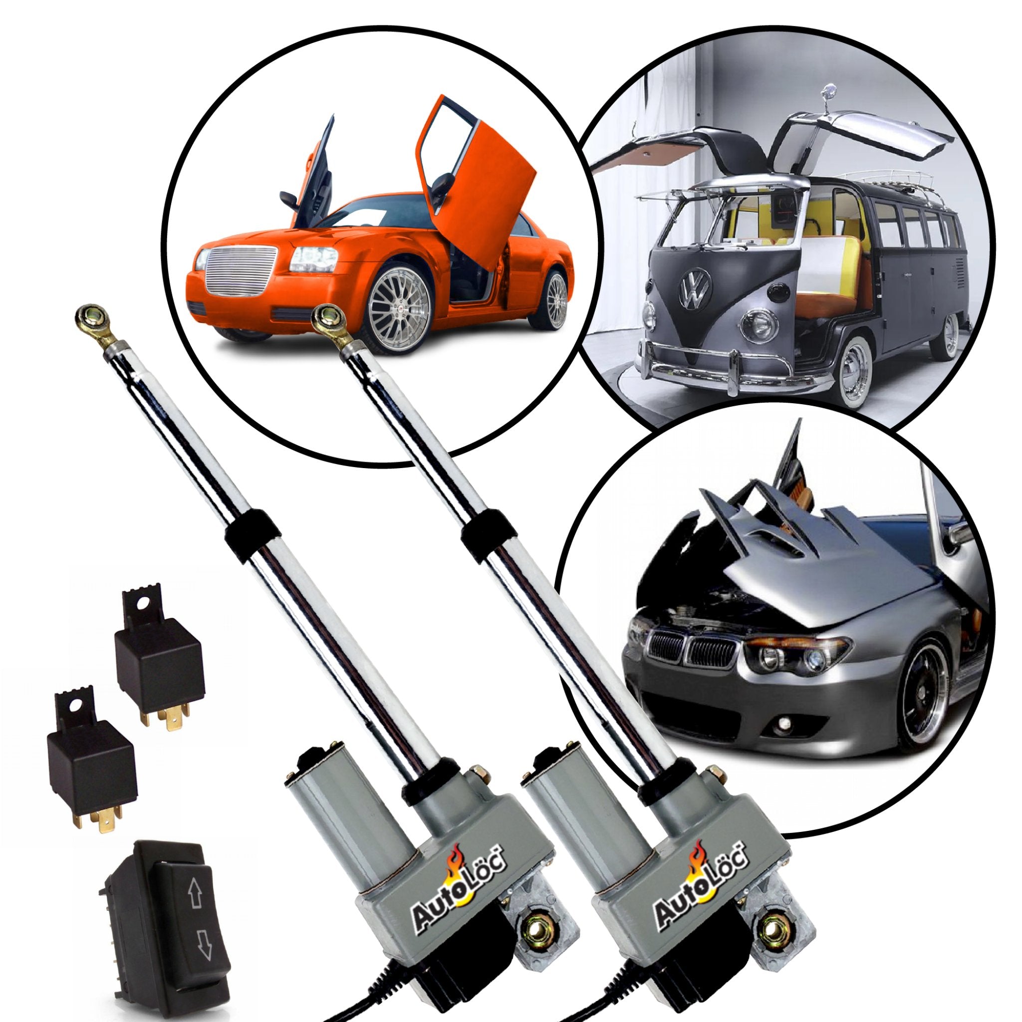 1904 Rambler Model H Heavy Duty 2-Door Automated Power Hinge Kit for Lamborghini Gullwing Doors - Vertical Lift Conversion System for Classic Car Restoration & Show Vehicles