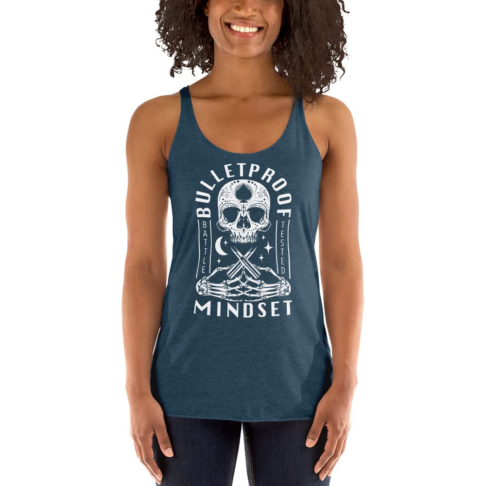 Bulletproof Mindset Women's Gym Racerback Tank Top - Workout & Fitness Apparel for Yoga, Running & Training - Moisture Wicking & Breathable Activewear