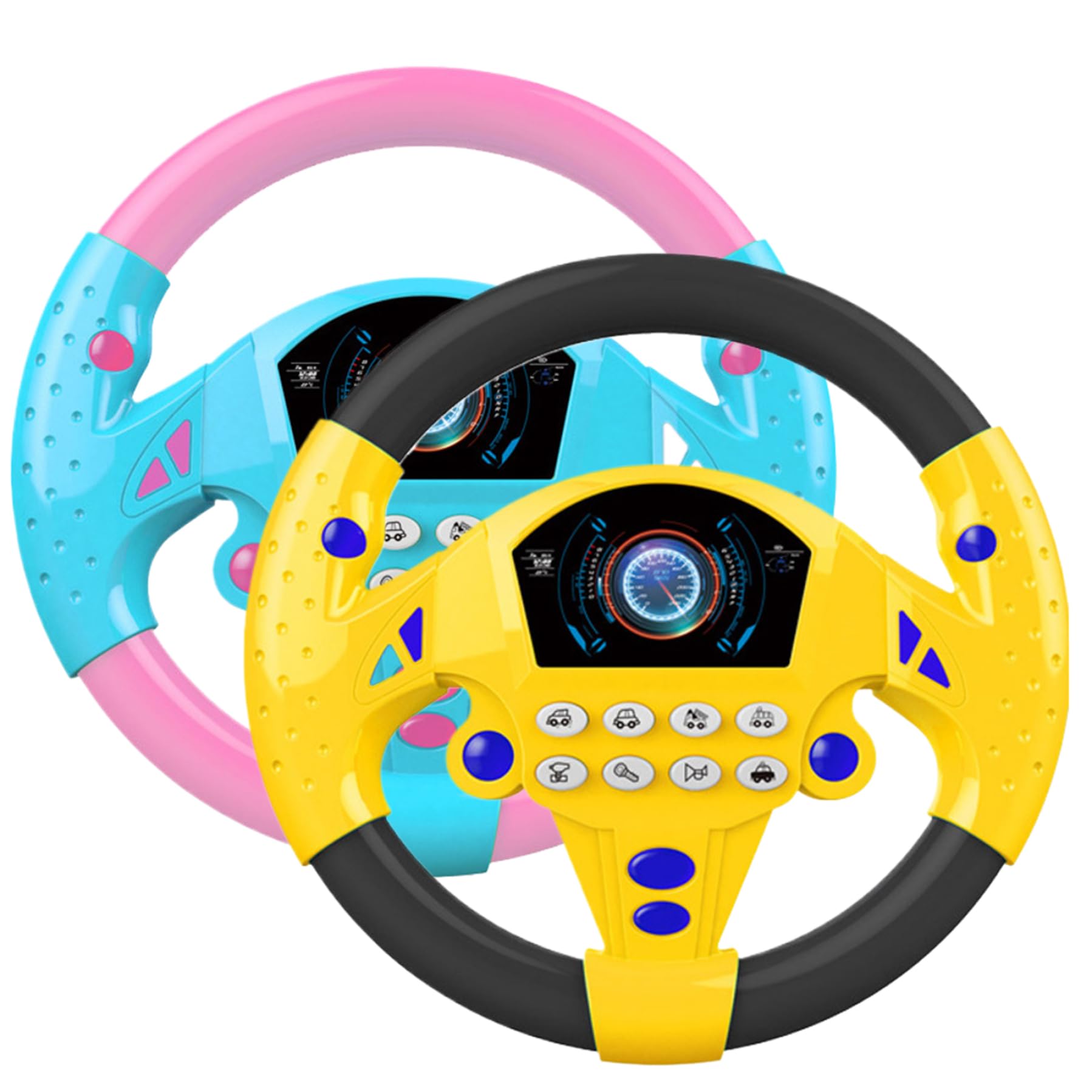 BEAHING Kids Toy Steering Wheel - 360° Rotating with Sounds for Pretend Play & Learning