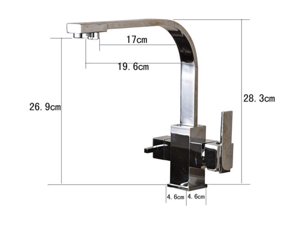 Bright Chrome Kitchen Faucet with Pure Water Spout - Single Hole Deck Mounted Vessel Sink Mixer Tap for Drinking Water | Perfect for Modern Kitchens, Bar Sinks & RVs