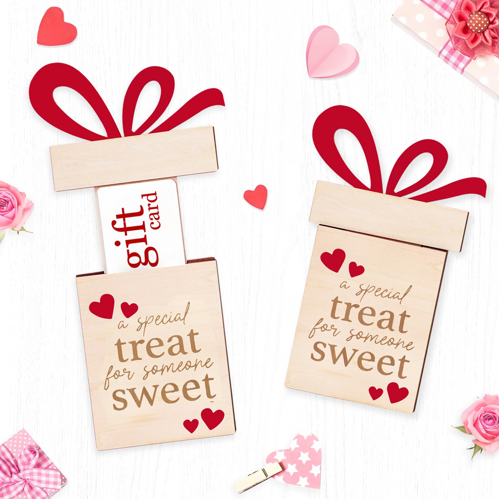 Personalized Wooden Gift Card Holder - Pull Out Design for Wedding, Birthday, Valentine's Day & Business Cards | Cute Decorative Surprise Gift Box for Special Occasions | Perfect for Anniversaries, Graduations & Holiday Gifting