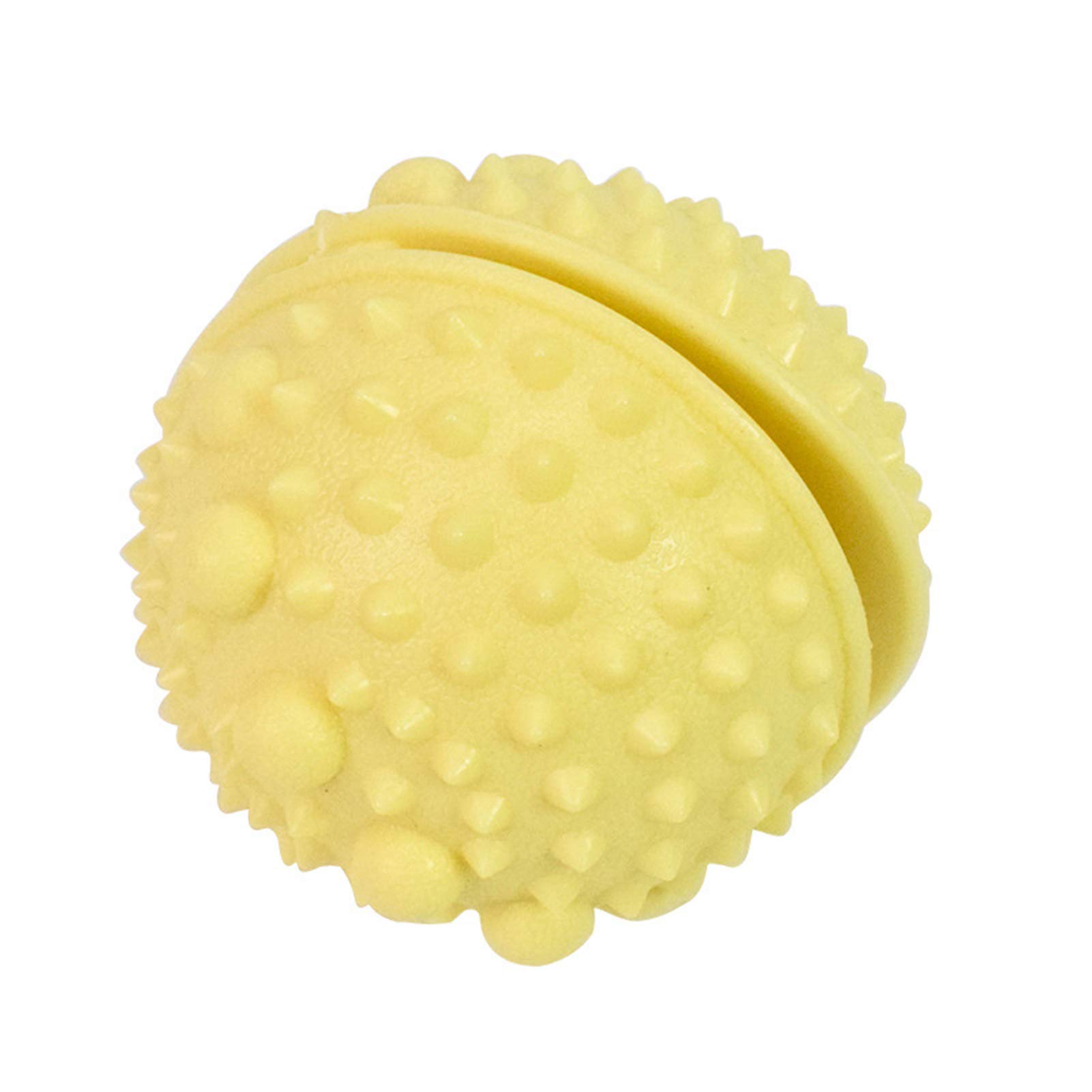 SONGBIRDTH Durable Dog Chew Toy - Bite Resistant Thorn Ball for Teeth Cleaning, Dental Chew Toy for Small & Large Dogs (Yellow) - Perfect for Puppy Teething & Dental Hygiene at Home